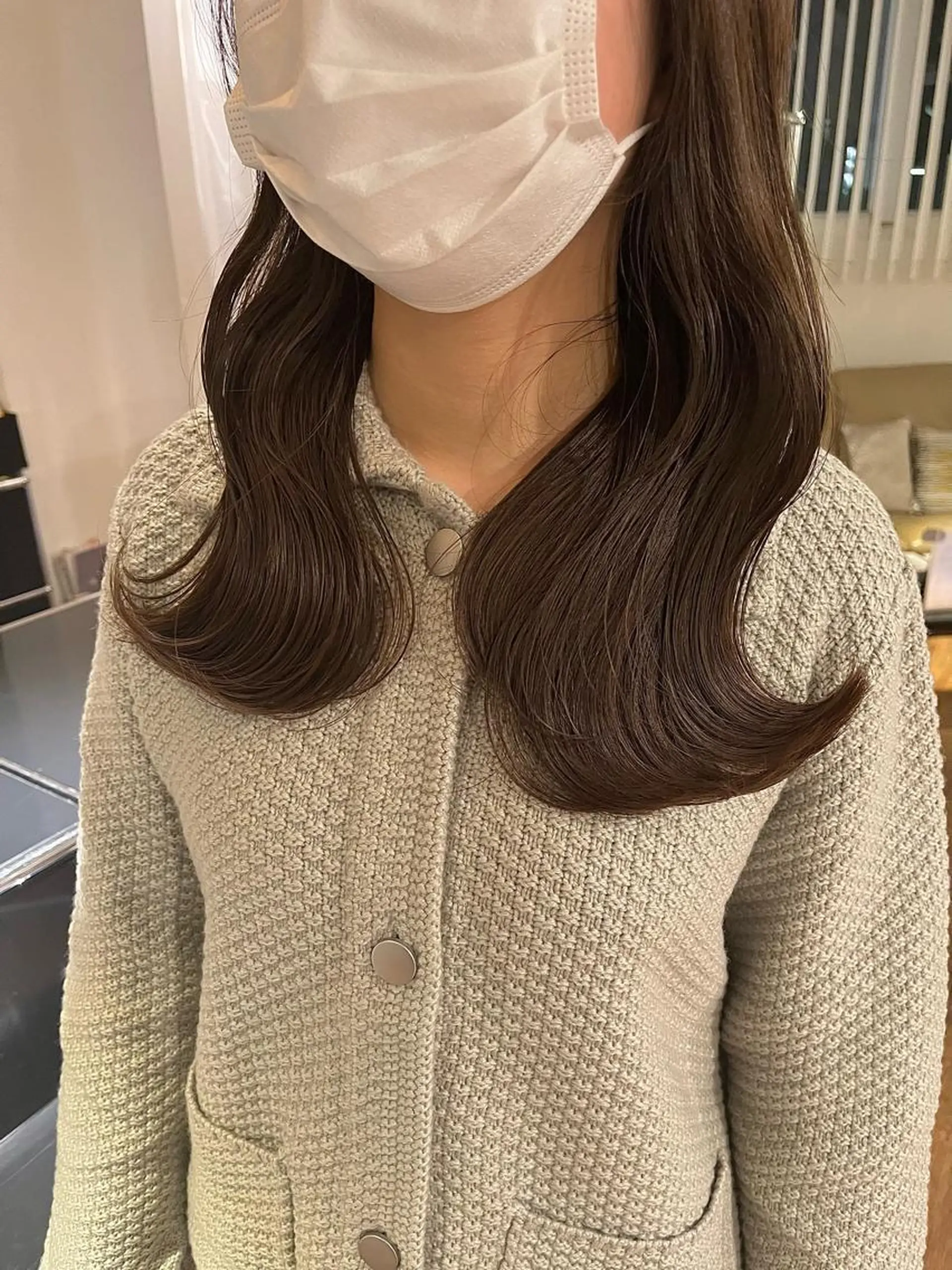 セミロング コテ巻きパーマ/韓国 パーマ/佐野のヘアスタイル