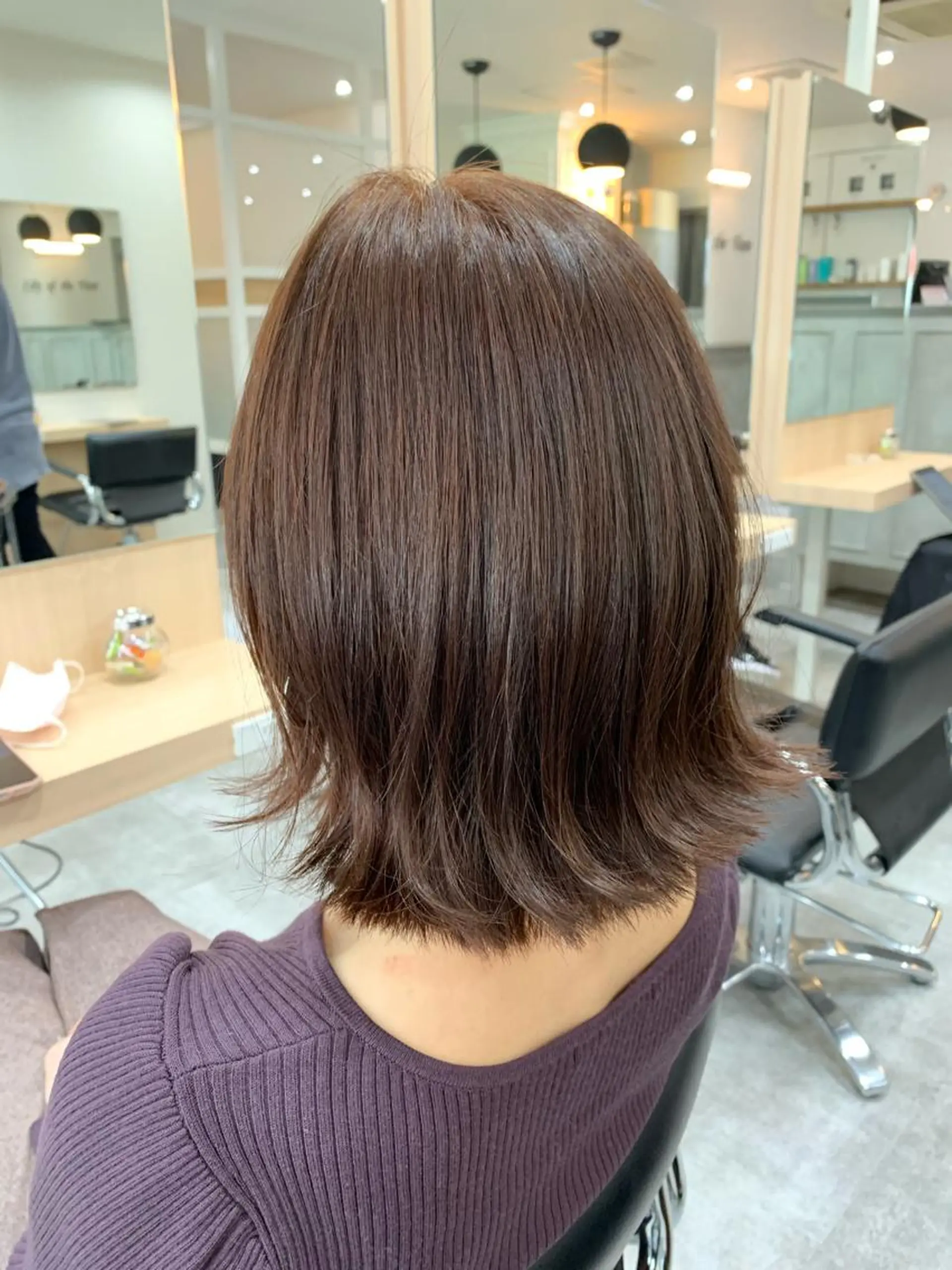 ミディアム カラー 髪質改善🩵艶髪 ストレート🩵山口のヘアスタイル