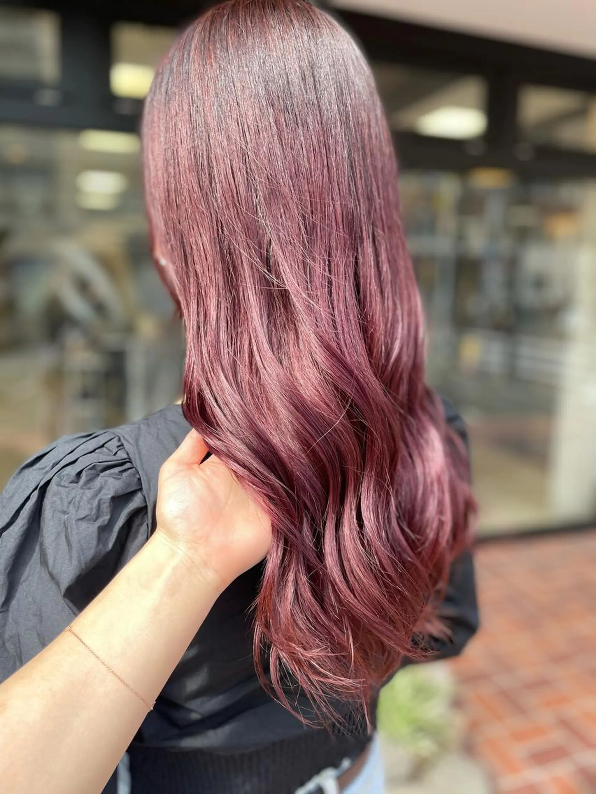 ロング カラー ピンクカラー パープルカラー レッドカラー カット ヘアカラー ボブ/インナーカラー /眉毛/Miyuのヘアスタイル