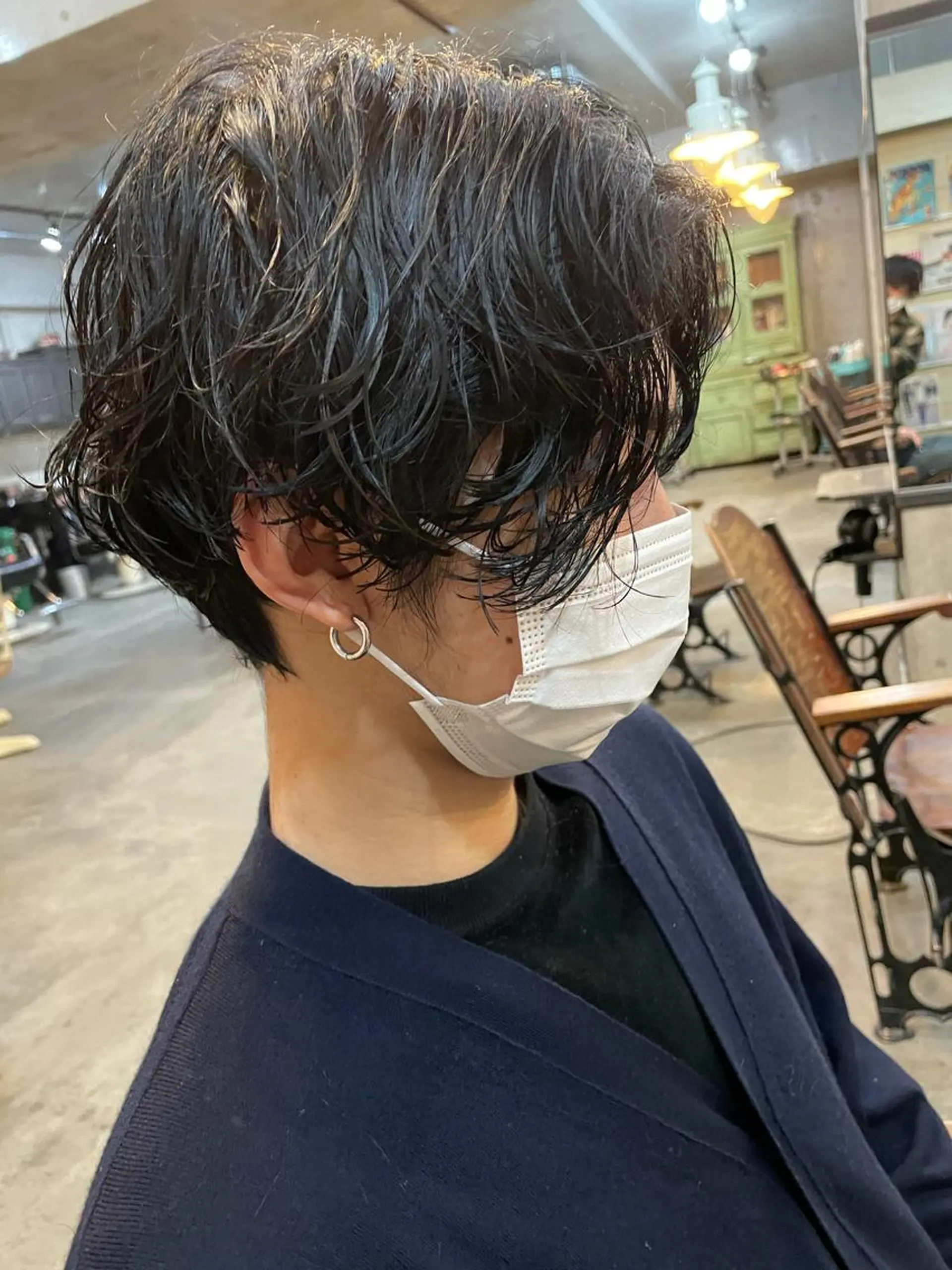 ミディアム カラー パーマ メンズ カット パーマ トリートメント 南堀江🌿パーマ Tetsu【テツ】のヘアスタイル