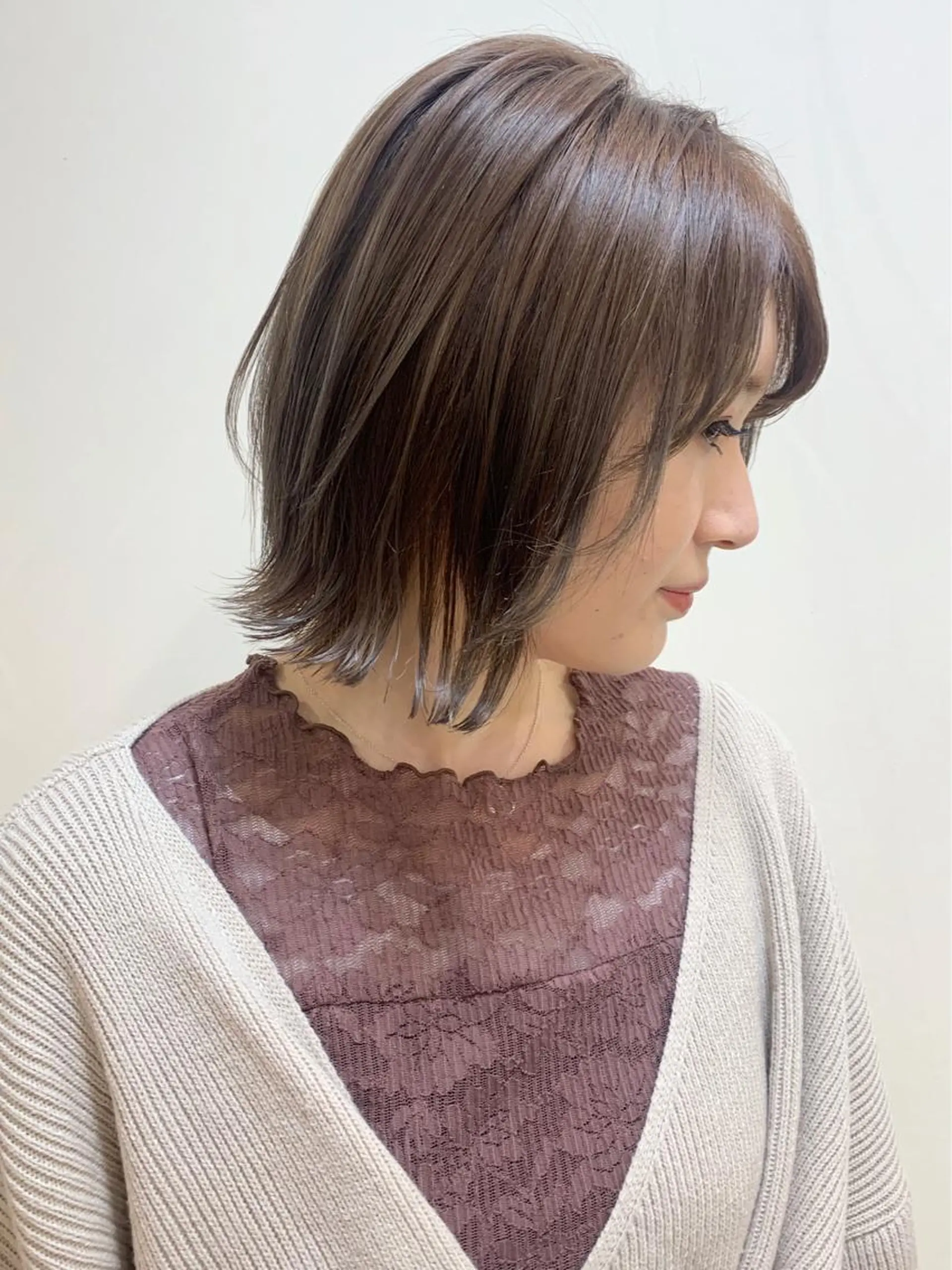 ミディアム ボブ ハイライト 外ハネヘア 【ボブ/個室サロン】 癒し空間mimuraのヘアスタイル