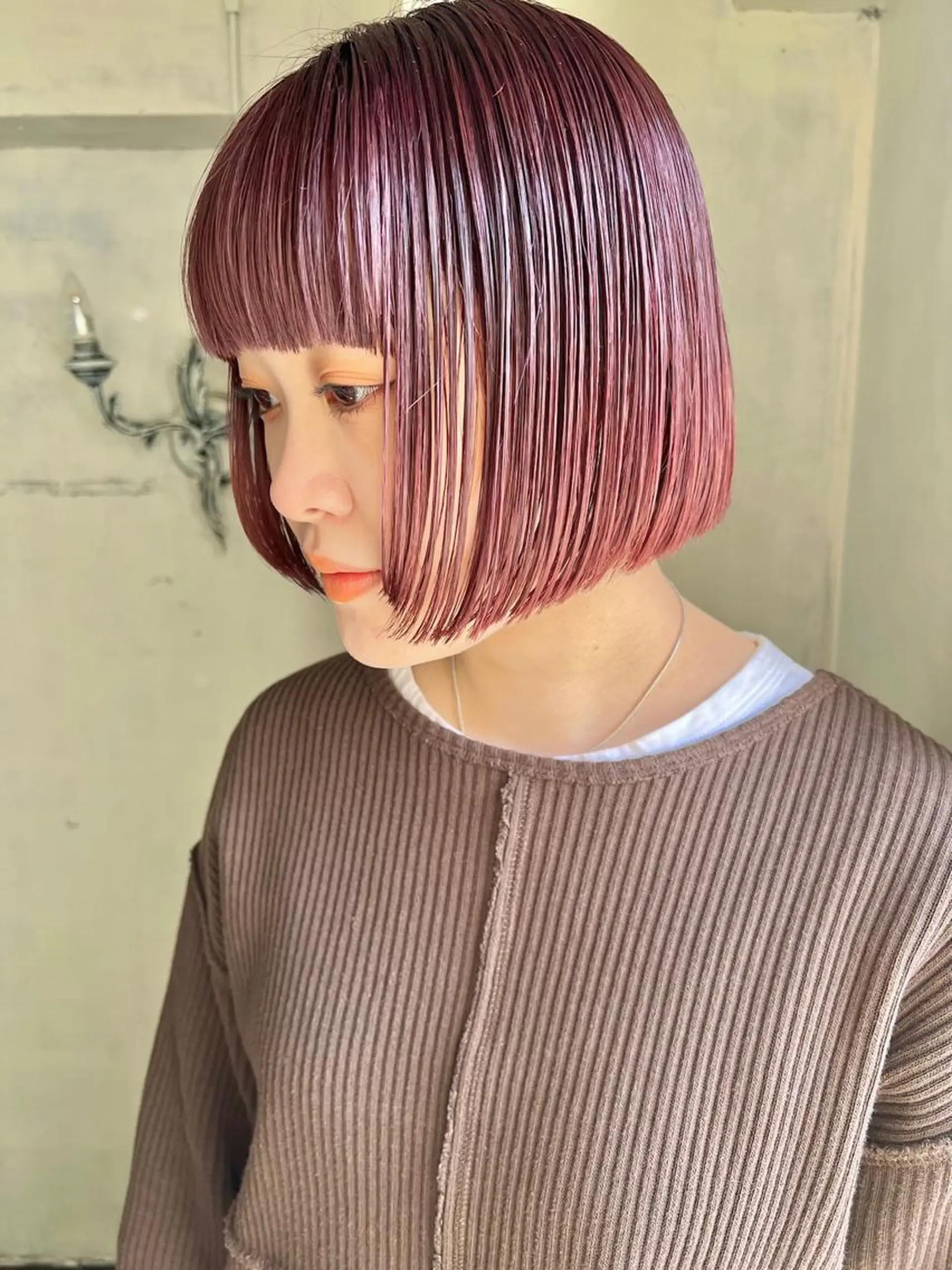 ミディアム カラー カット ヘアカラー トリートメント 暖色カラー/ブリーチ /かしむらゆうかのヘアスタイル