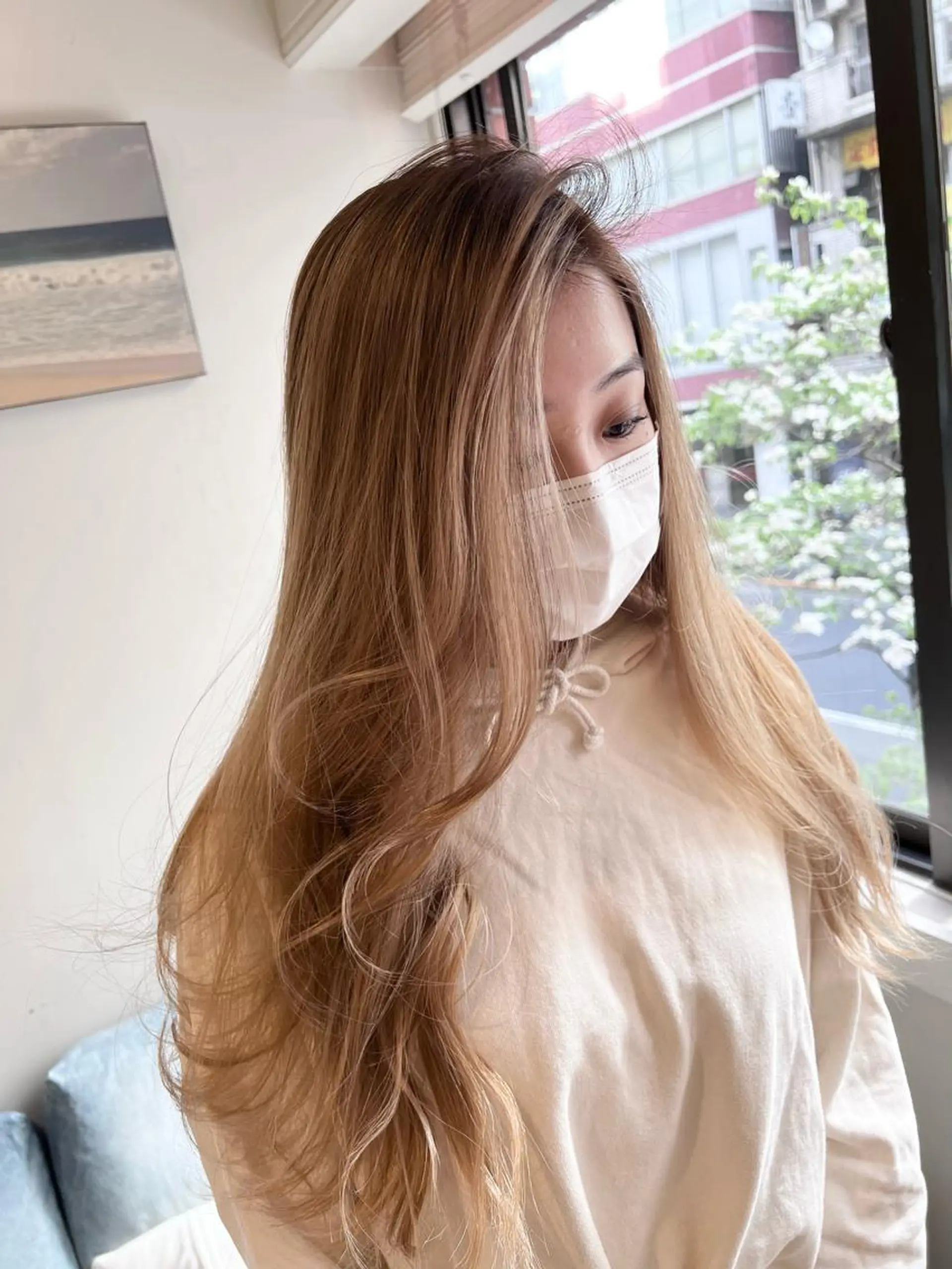 ロング ヘアカラー トリートメント 渋谷ハイトーン/ デザインカラー阿部のヘアスタイル