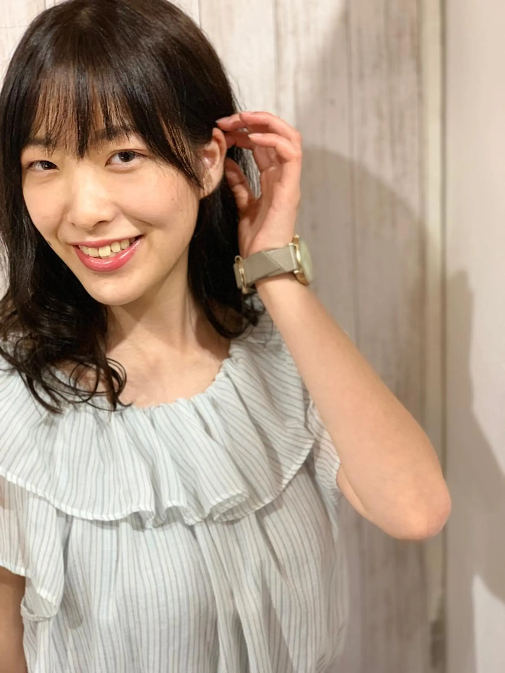 ミディアム カット ヘアカラー パーマ 石沢 知康のヘアスタイル