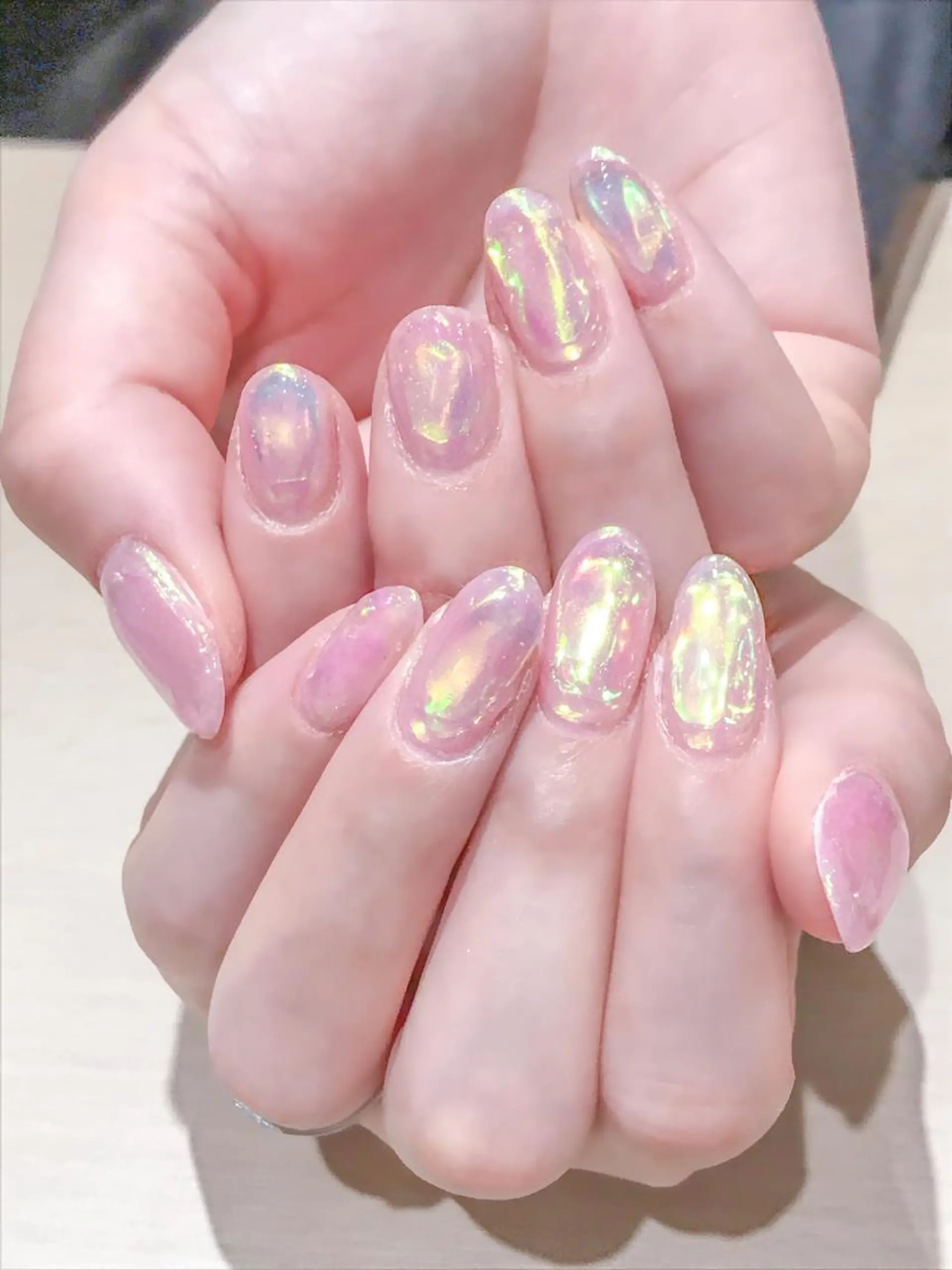ネイル ジェルネイル 氷ネイル・うるうるネイル キラキラネイル 春ネイル Nyanco Nailのネイルデザイン