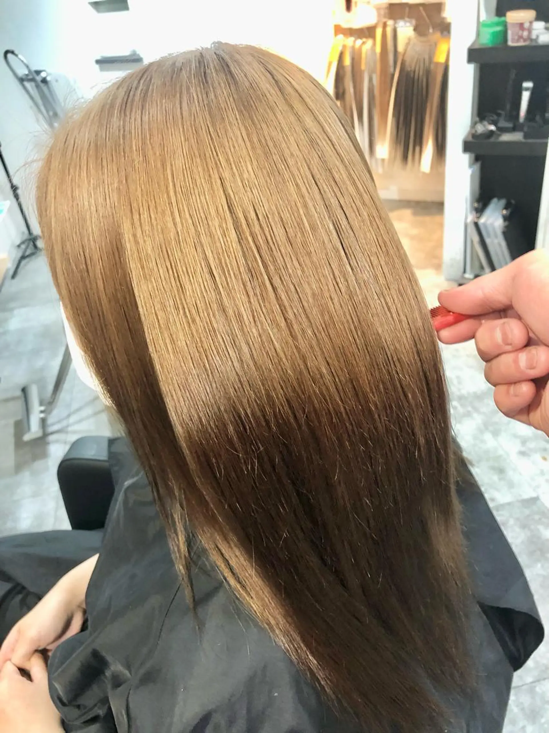 セミロング カラー 髪質改善 トリートメント alpha. カラーエクステ下妻のヘアスタイル