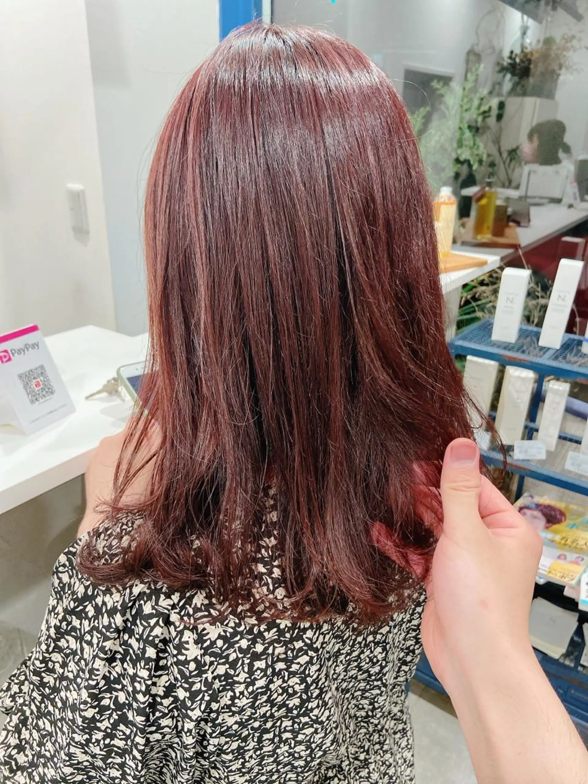 セミロング カラー ブラウンカラー ピンクカラー ピンクブラウン カット ヘアカラー トリートメント TECHRISE刈谷所属・田中 大貴のヘアスタイル