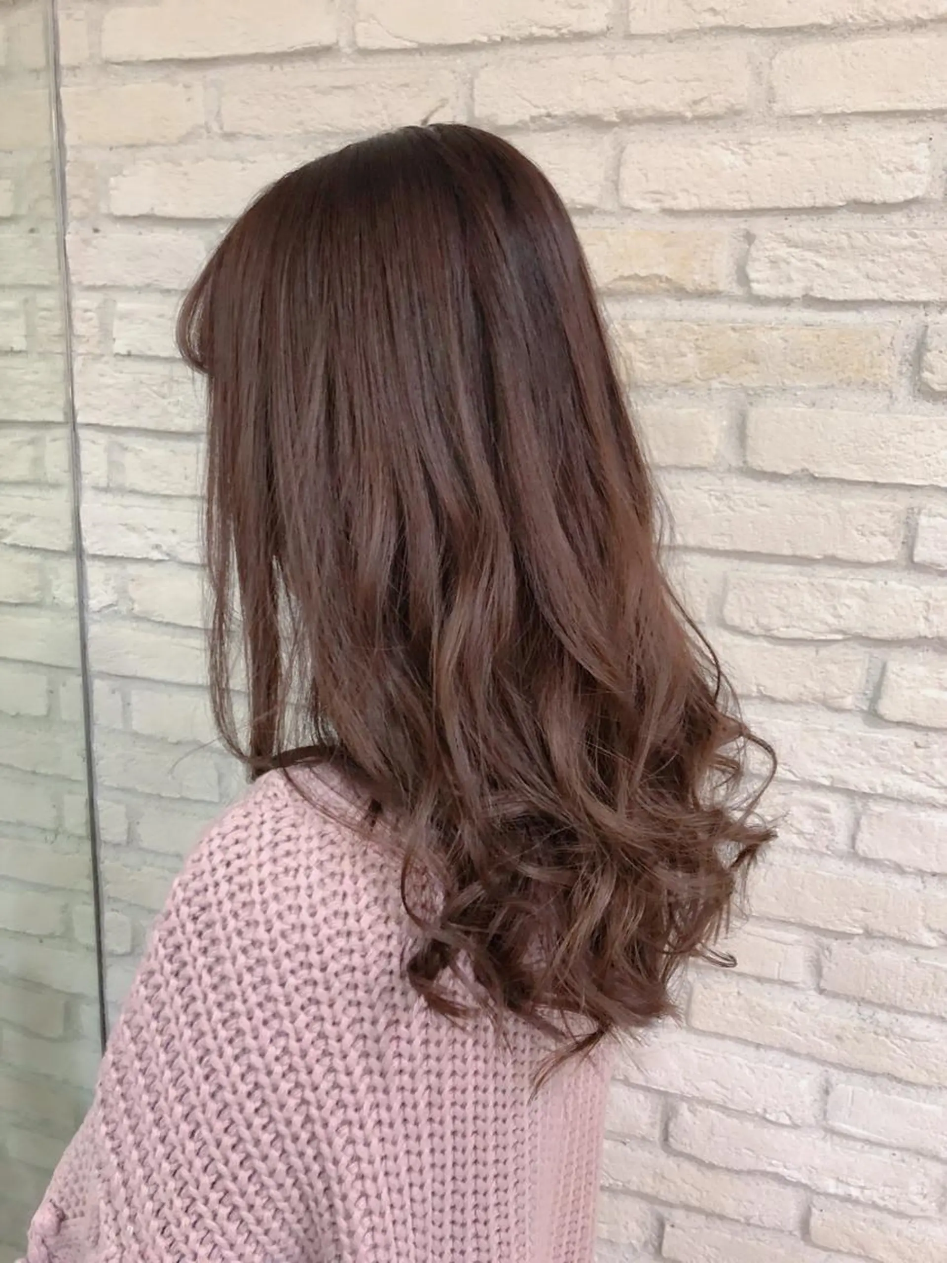 ロング カラー ベージュカラー ピンクカラー ピンクベージュ HAUS 片山みほのヘアスタイル