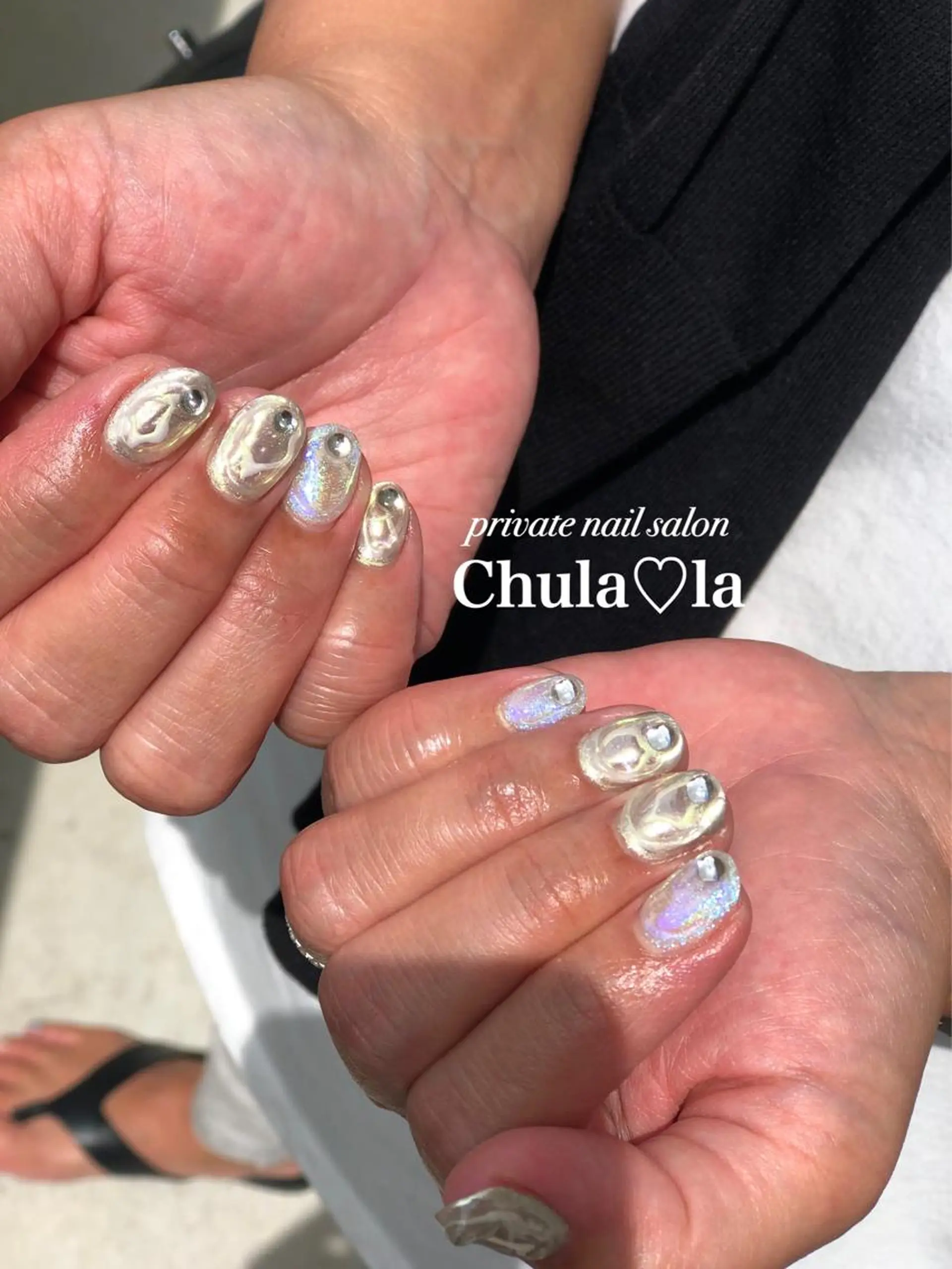 ネイル ラメ(グリッター) ラメグラデーション 持ち込み ワンカラーネイル ハンドネイル Chula♡la 豊見城市高安のネイルデザイン