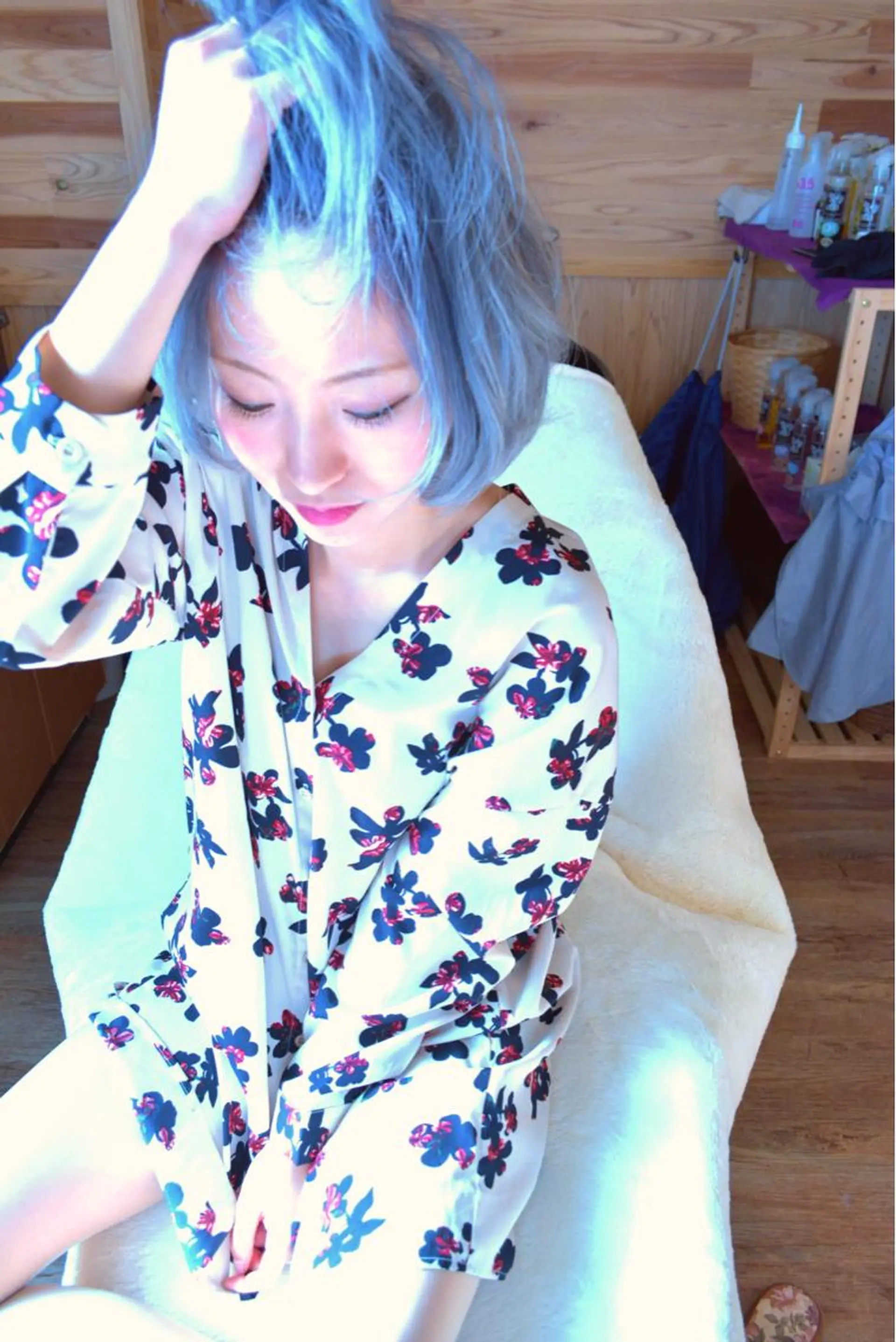 ショート カラー パーマ ヘアアレンジ メンズ メンズブリーチ ブリーチ かきあげバング belle chambreイブカのその他イメージ