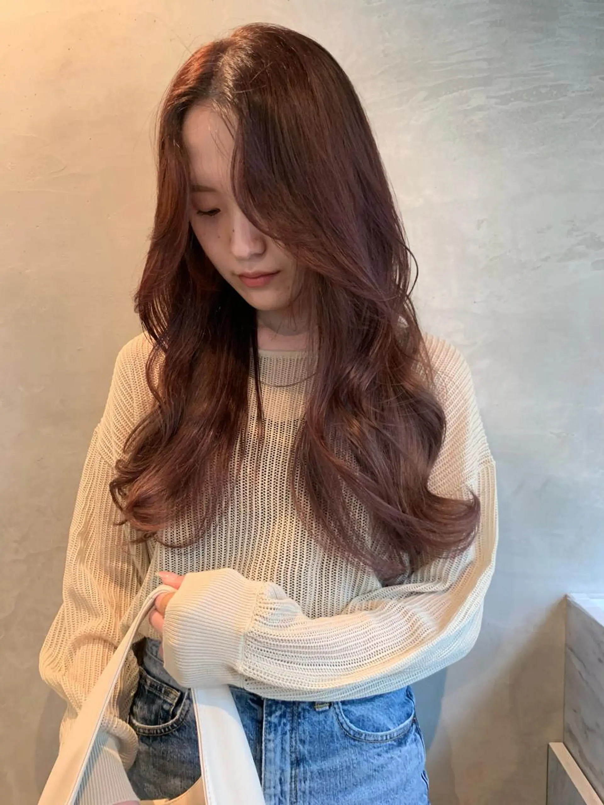 ロング カラー カット 落合希 Olivebeigeのヘアスタイル