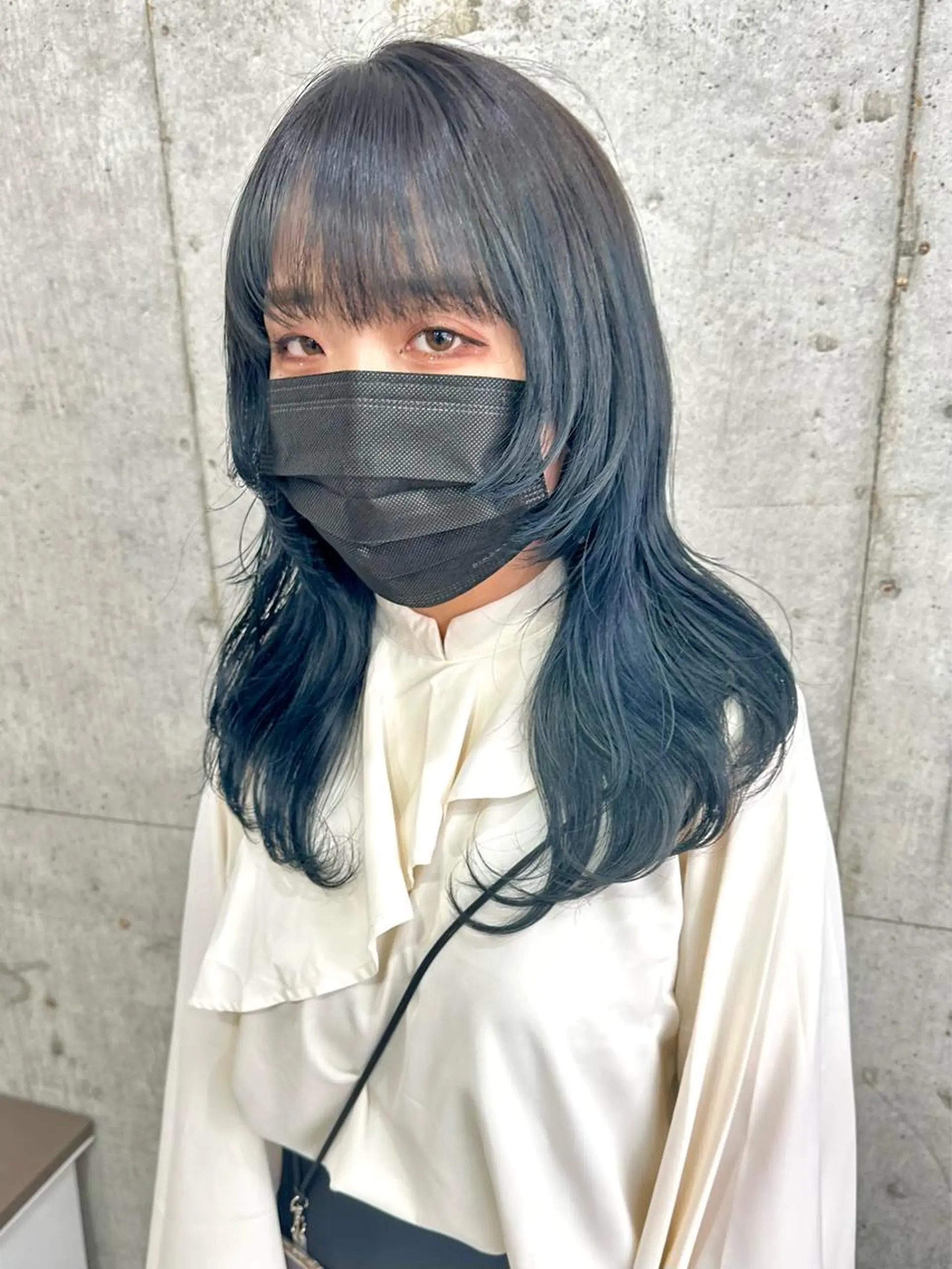 セミロング カラー ヘアアレンジ カット ヘアカラー トリートメント 切りっぱなしボブ/ デザインカラー店長のヘアスタイル