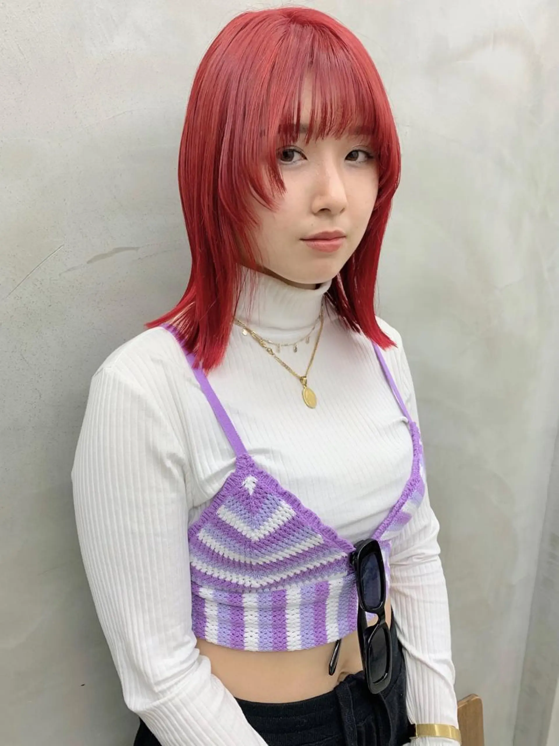 ミディアム カラー ブームボックス所属・🐝ハイトーンカラー hachi🐝のヘアスタイル