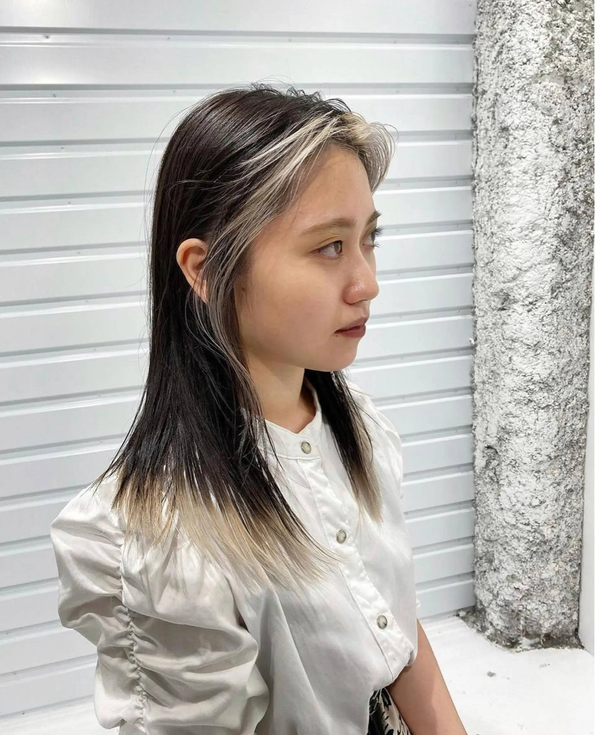 ミディアム カラー ヘアアレンジ ミストバング ブリーチ  フェイスフレーミング 【姫カット】 ナカムラコウキのヘアスタイル