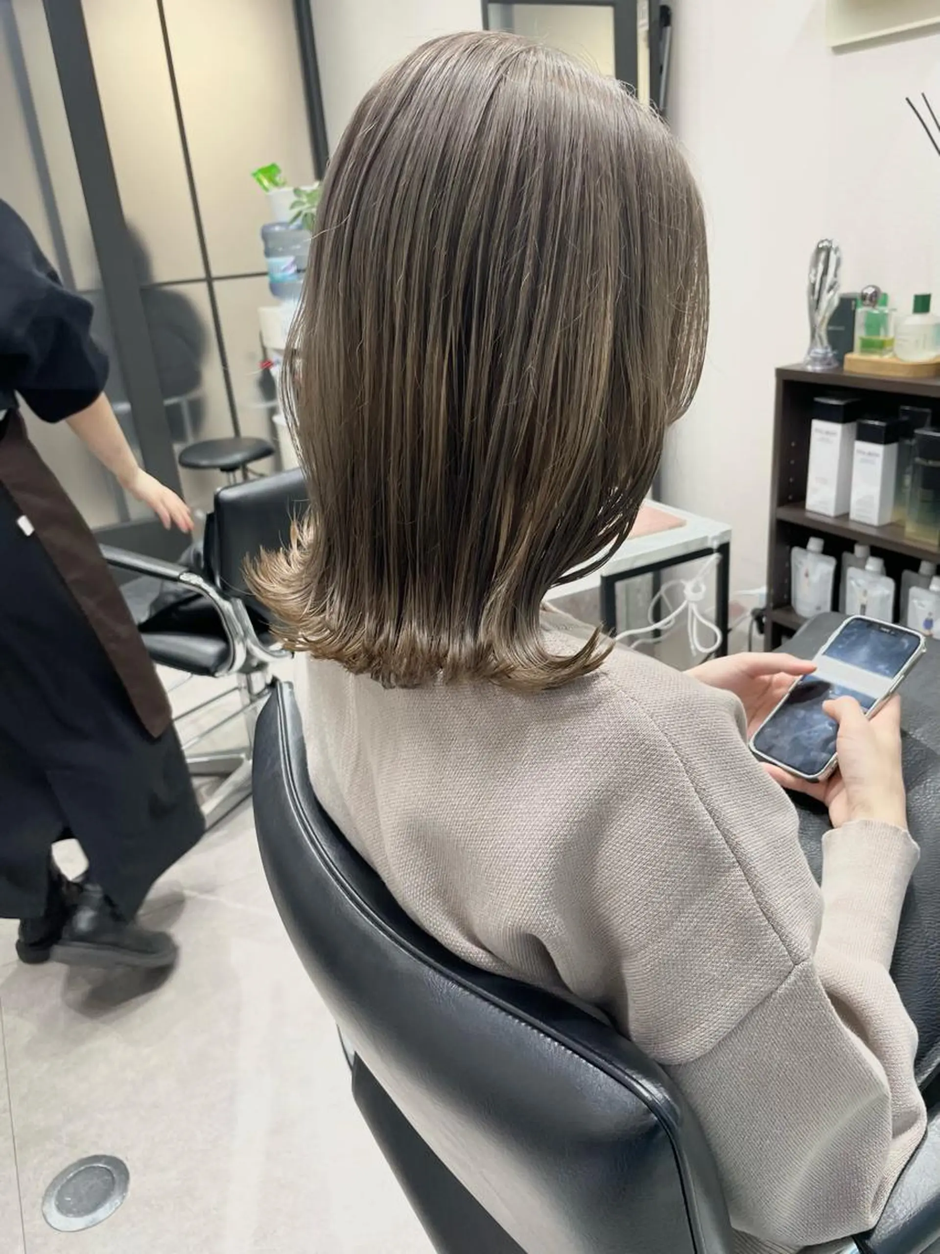 ミディアム カラー カット ヘアカラー 髪質改善will hairdesignのヘアスタイル