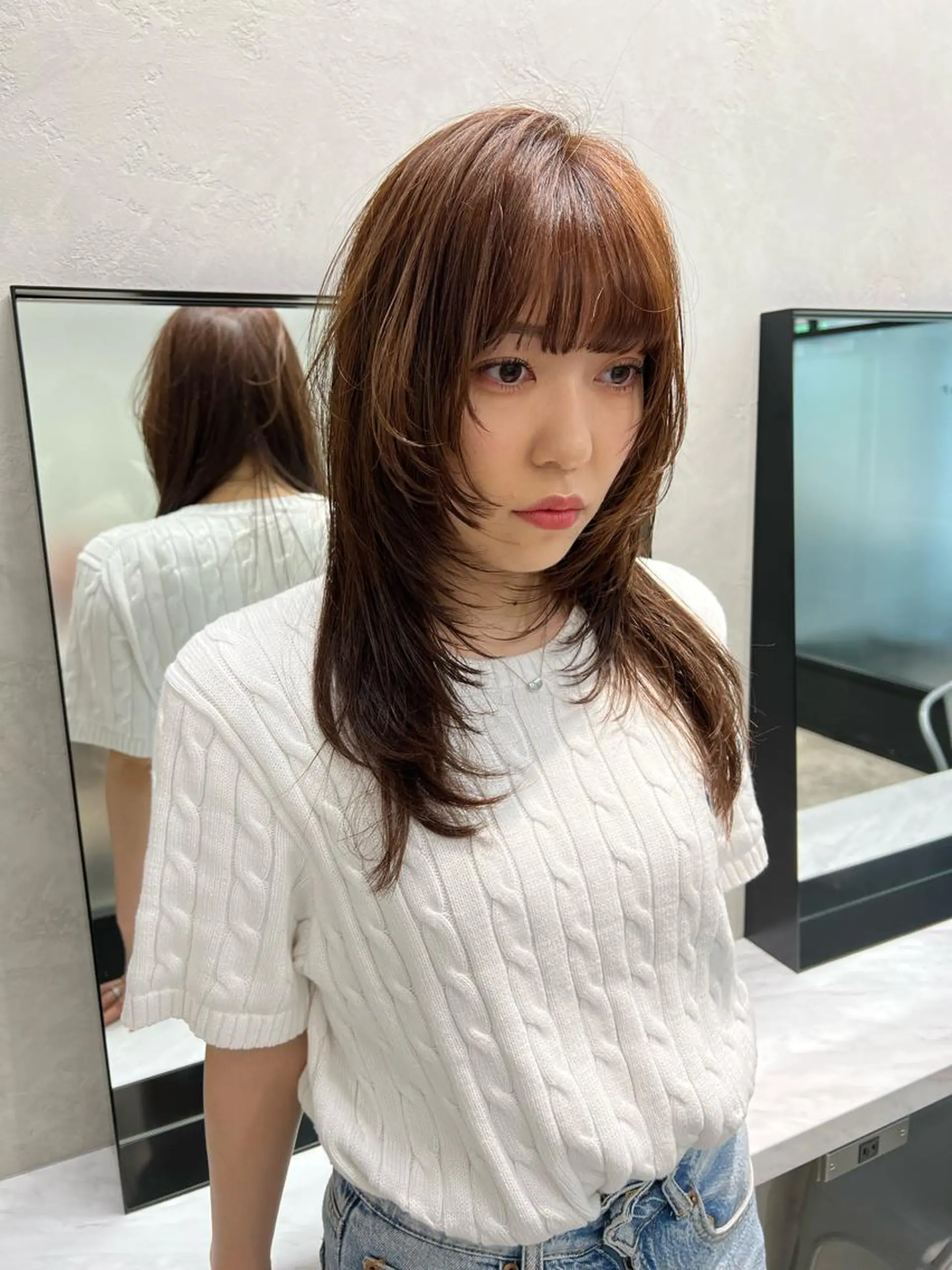 セミロング カラー ハイレイヤー レイヤーカット パーマ/レイヤー /店長/YURAのヘアスタイル