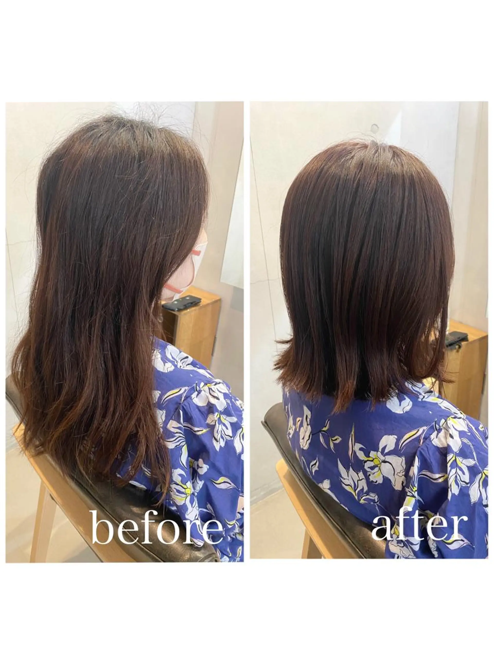 ミディアム カラー くせ毛 conne& ririのヘアスタイル