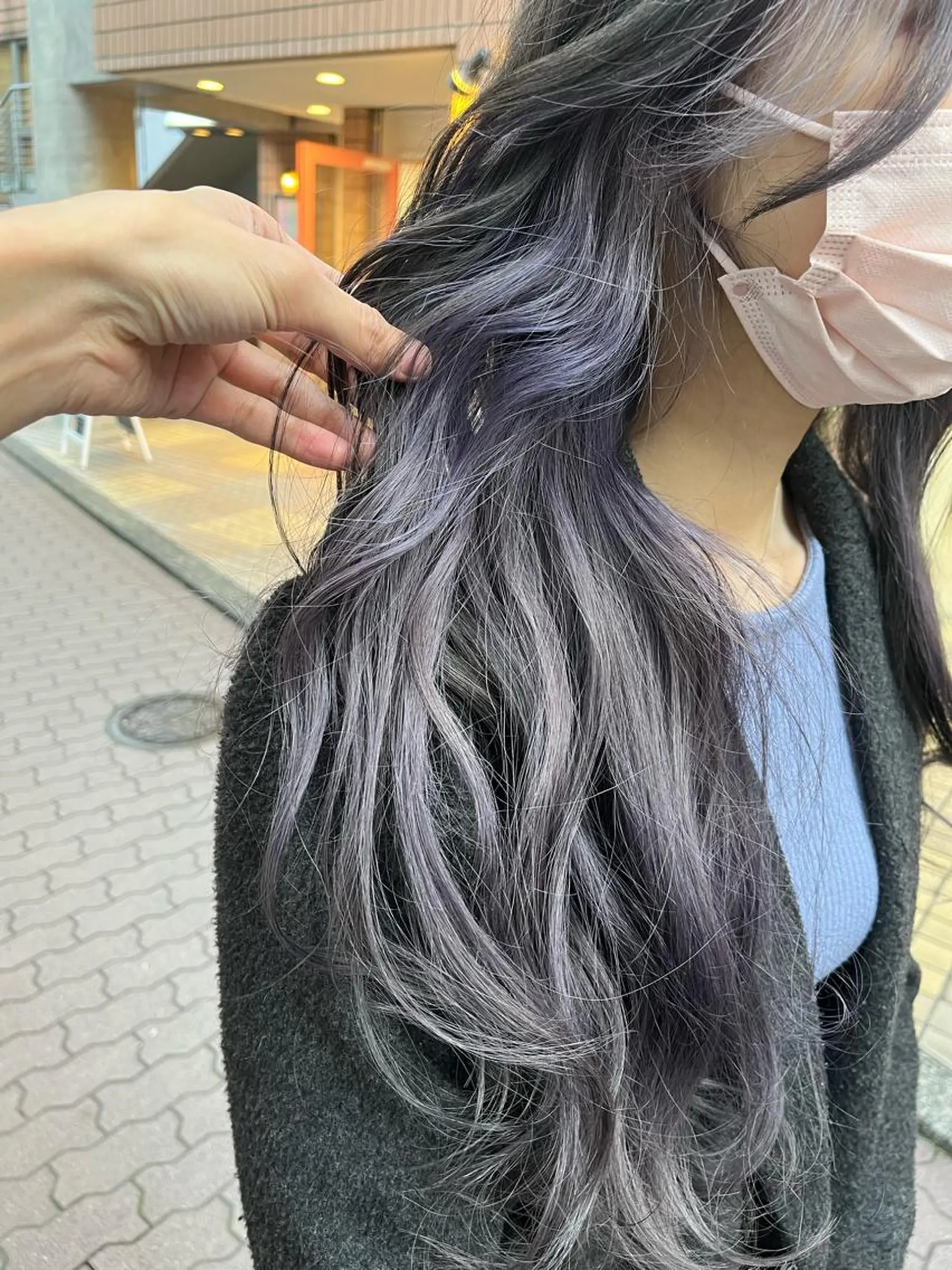 ロング カラー ショートボブ アッシュ バレイヤージュ ミストバング ベージュカラー カット ヘアカラー トリートメント 原宿サロン代表 デザインカラー伊藤卓のヘアスタイル