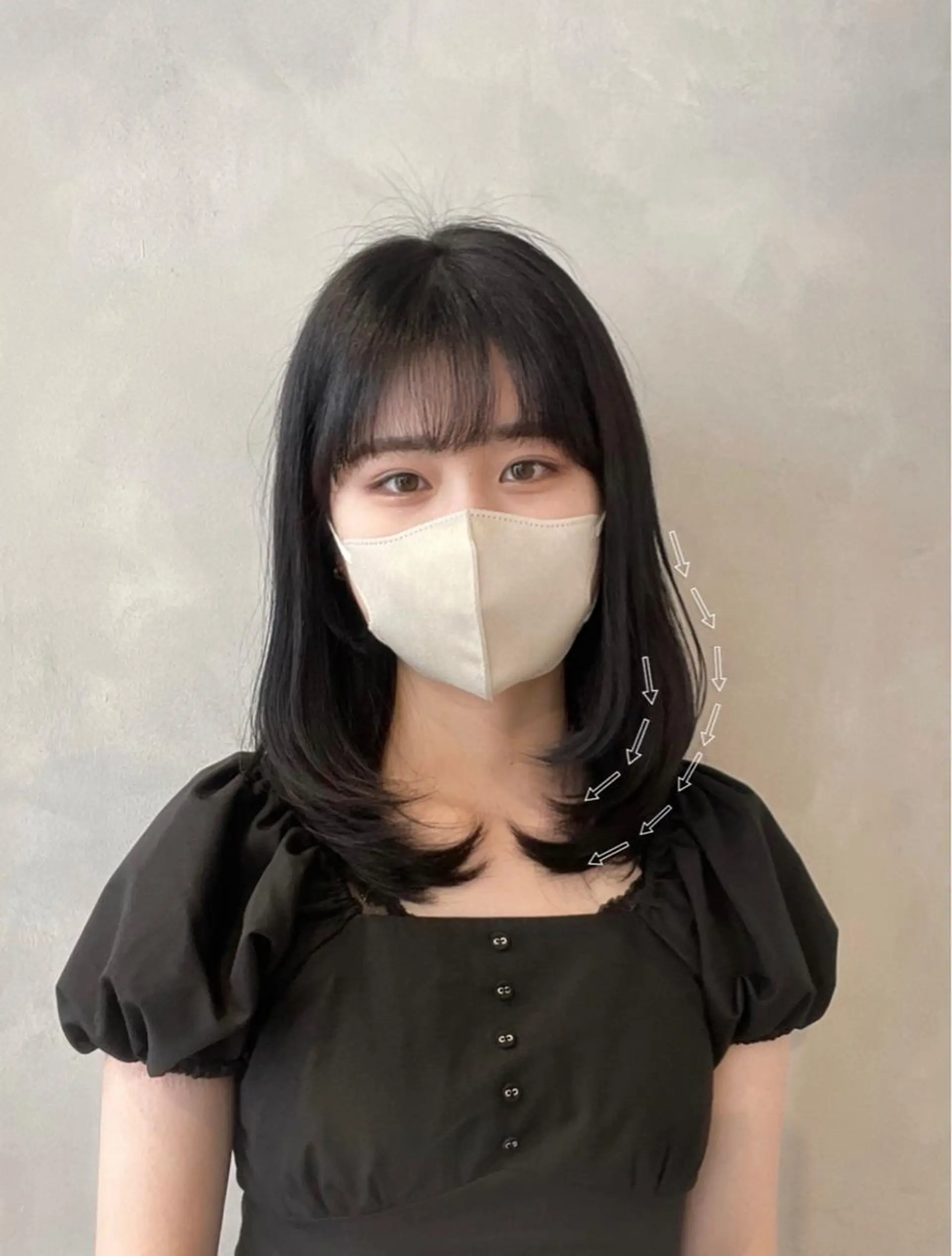 ミディアム ハイレイヤー 韓国風ヘア レイヤーカット カット ❤︎︎韓国ヘア❤︎︎ 𝑺𝒉𝒊𝒉𝒐のヘアスタイル