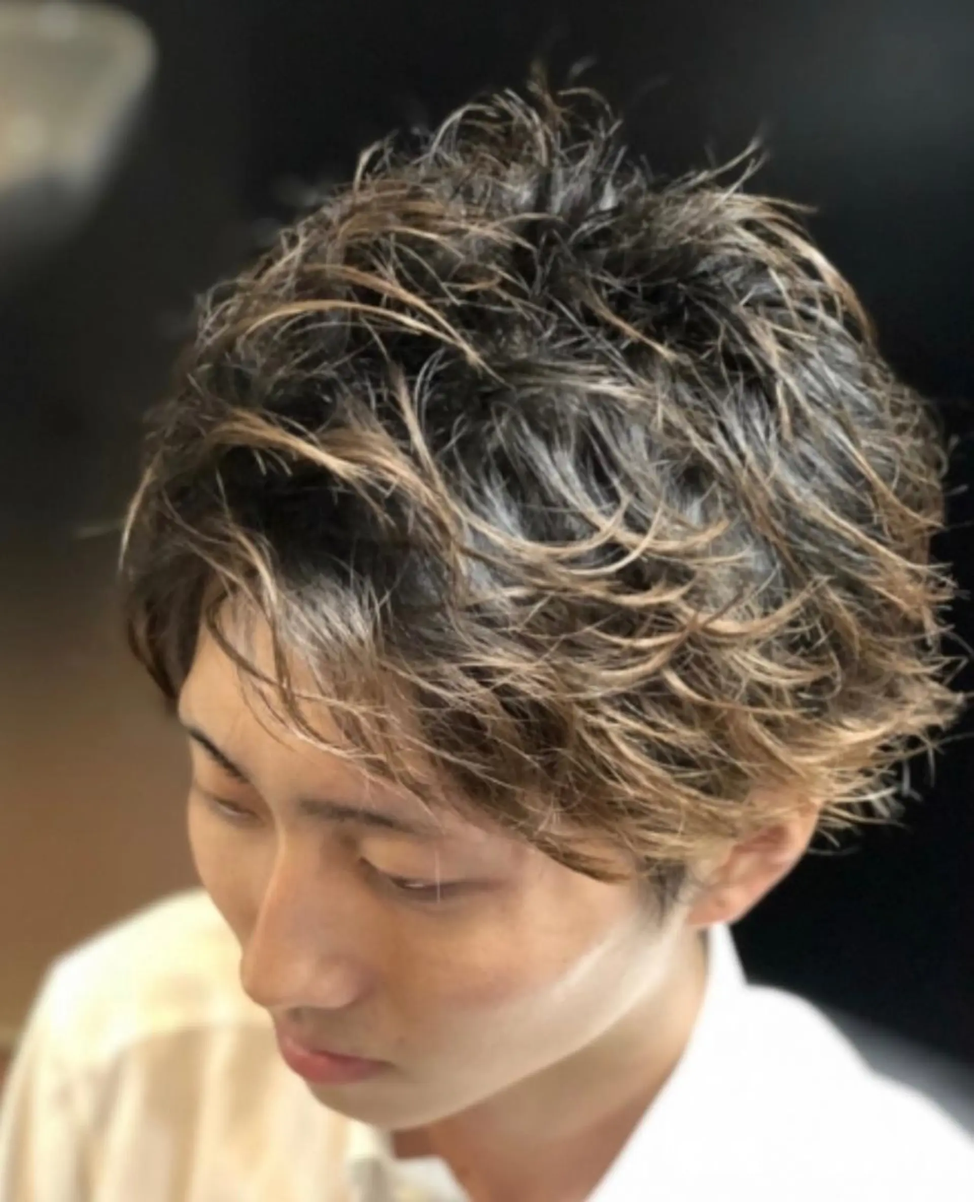 ミディアム パーマ ミディアムパーマ スパイラルパーマ HIRO GINZA BARBER SHOP 大阪所属・木村 りきのヘアスタイル