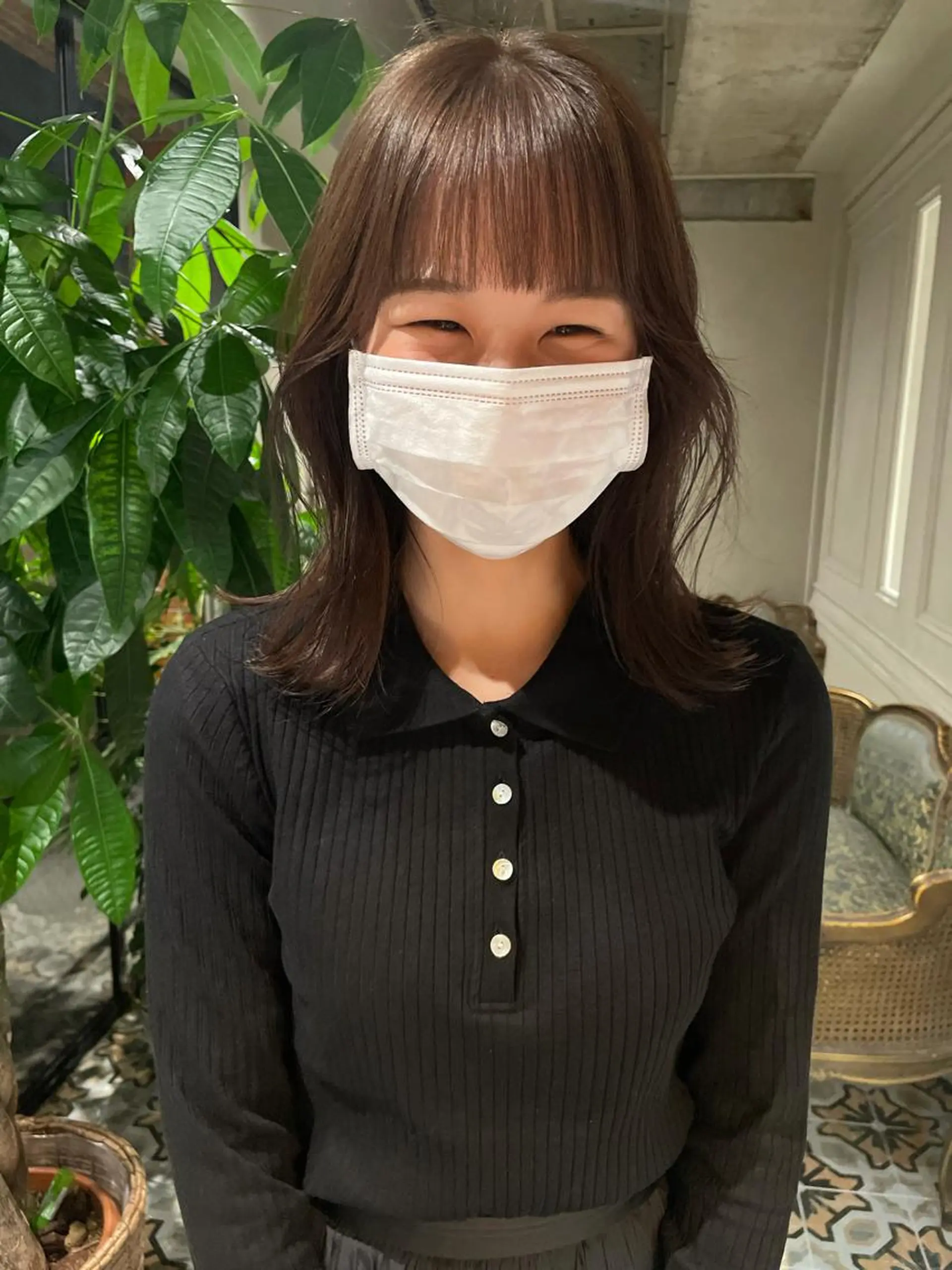 セミロング カラー くびれヘア ベージュ🤎透明感 カラー🤎anriのヘアスタイル