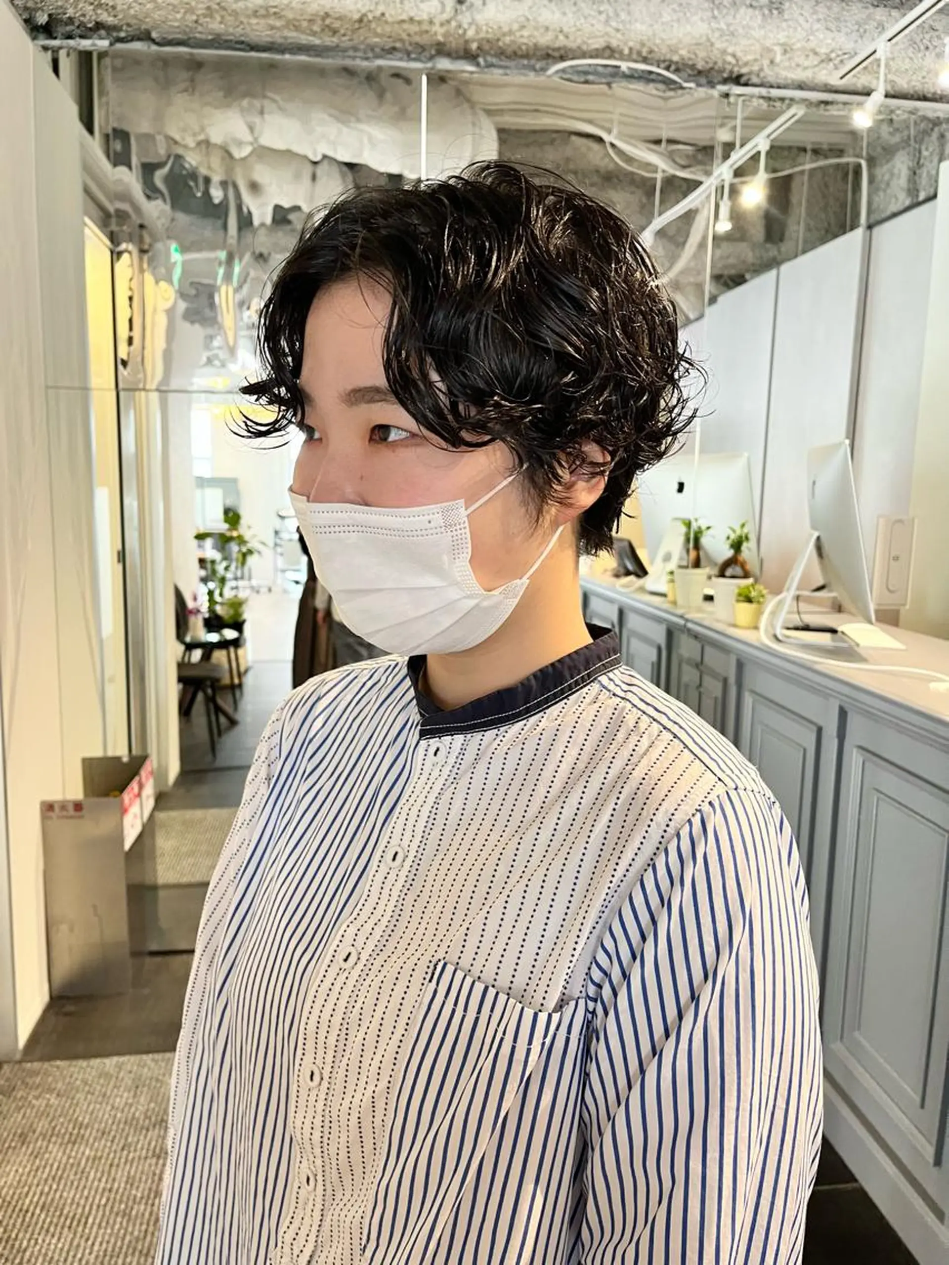 ショート パーマ ハンサムショート 顔周りカット ショートヘア カット パーマ ショート/パーマ/ カラー/FUKOのヘアスタイル