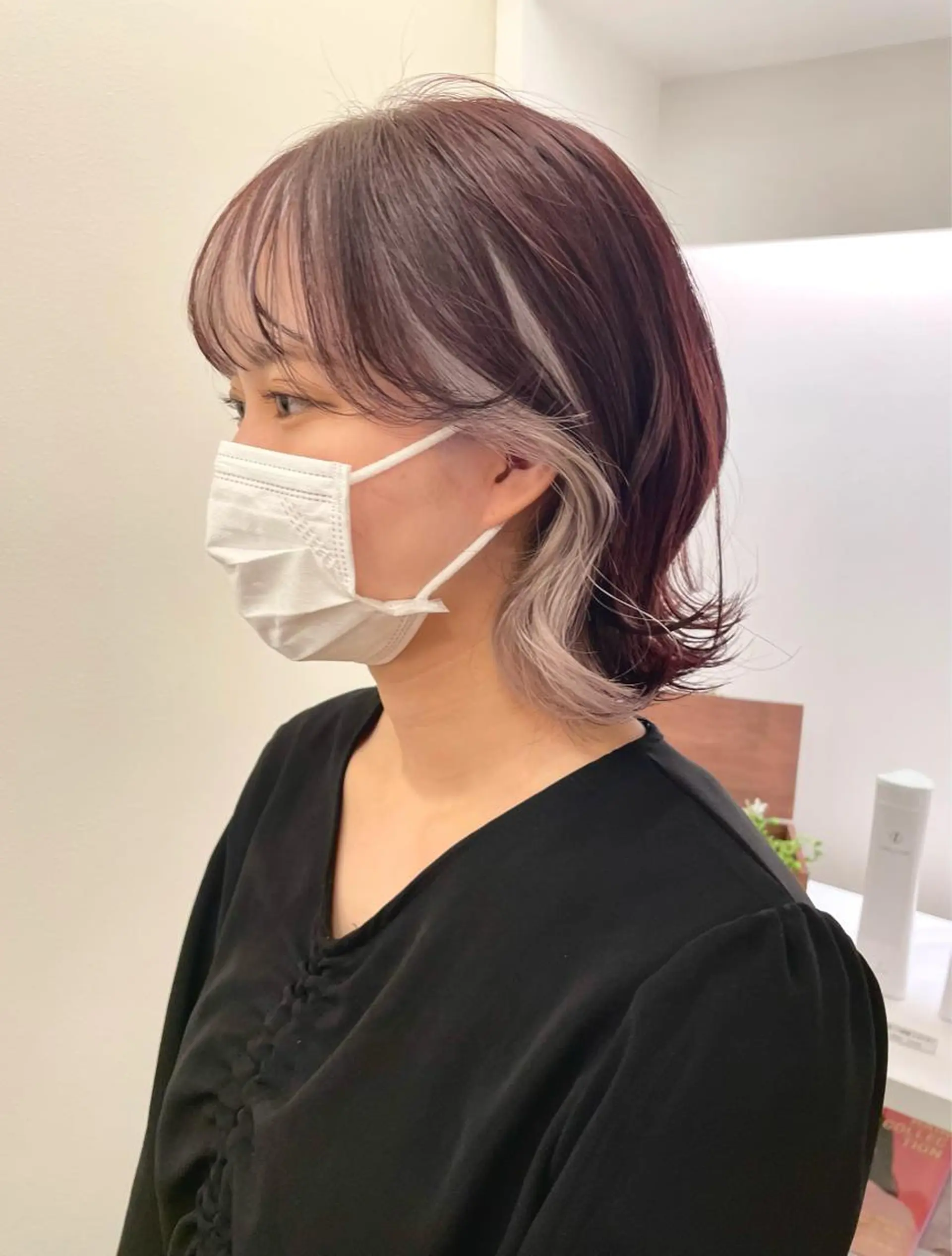 ミディアム パープルカラー 髪質改善サロンLOUIMADNA栄店所属・🌈縮毛矯正特化 杉浦　夏生のヘアスタイル