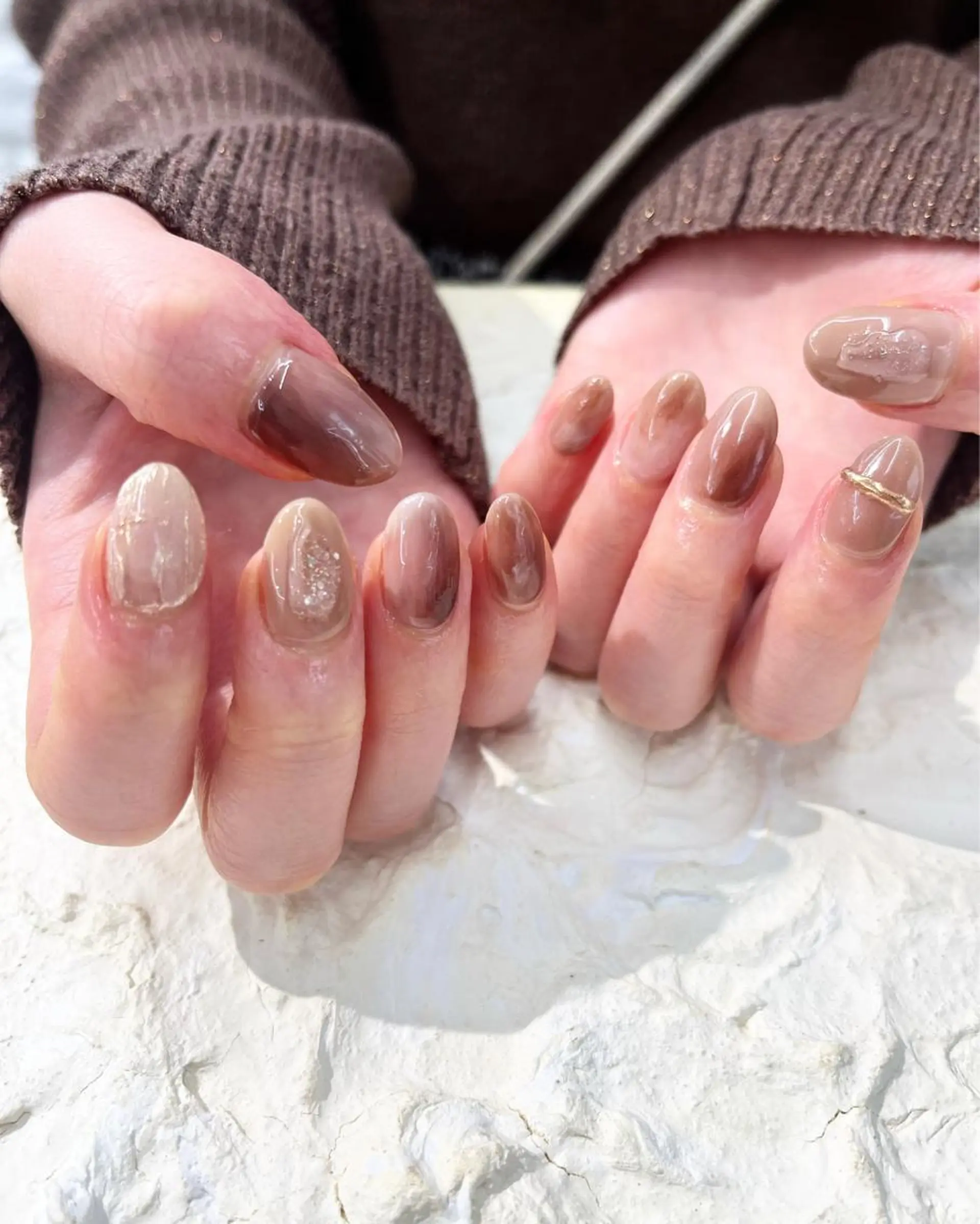 ネイル ブラウン nail＊ runa🌻のネイルデザイン