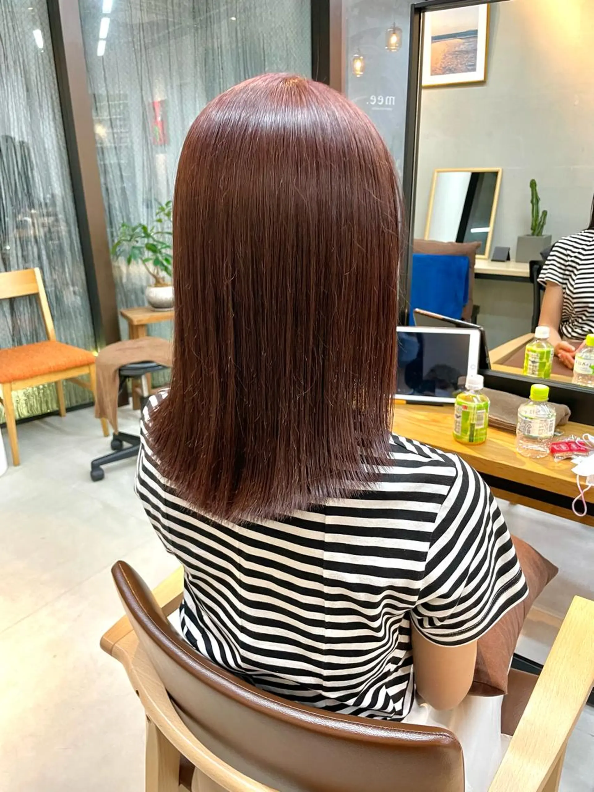 ミディアム カラー ブラウンカラー レッドカラー レッドブラウン mee.表参道所属・ボブ/ショート /パーマ/shinのヘアスタイル