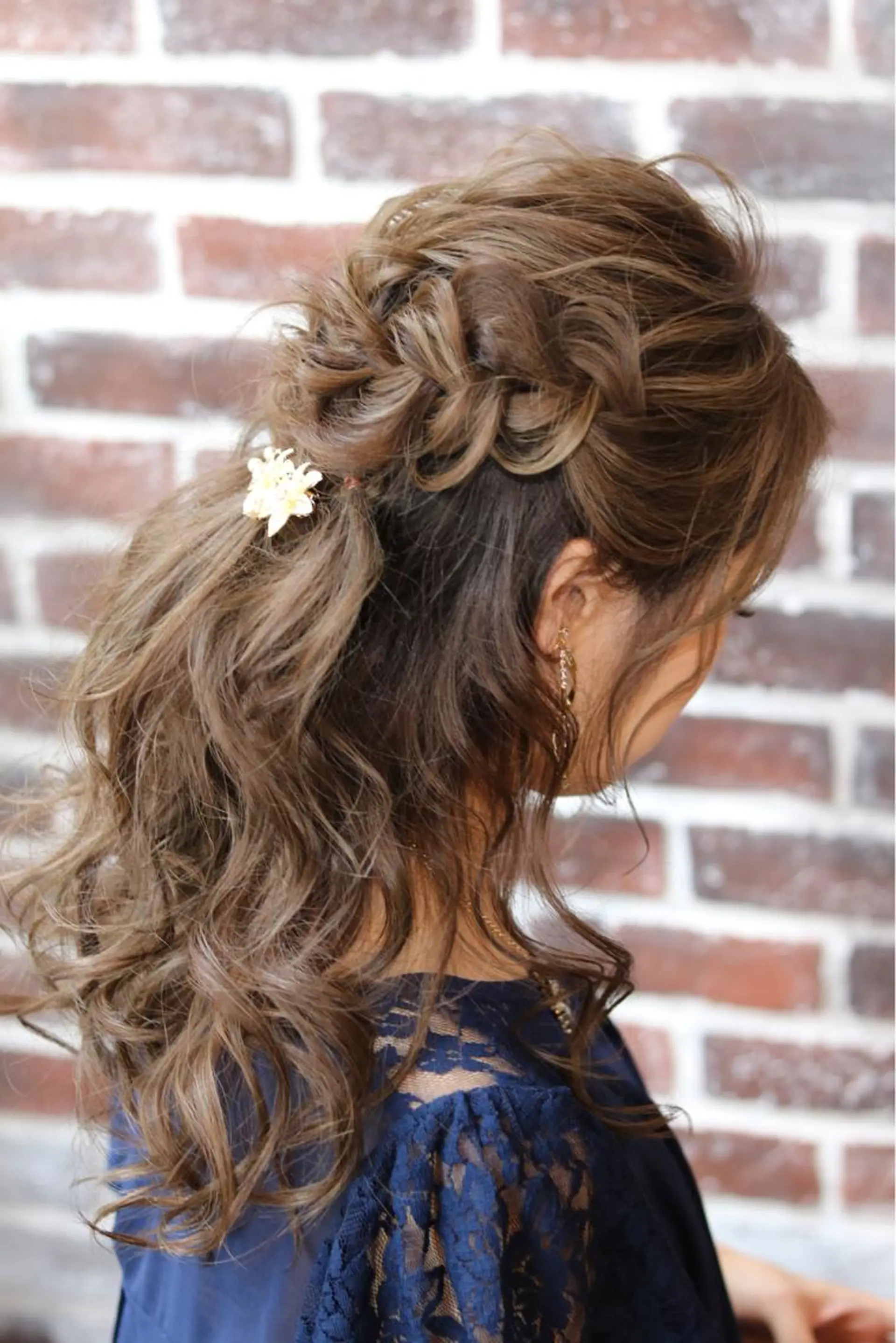 セミロング ヘアアレンジ ハーフアップ ヘアセット 木下大地 HAIR  Oneのヘアスタイル