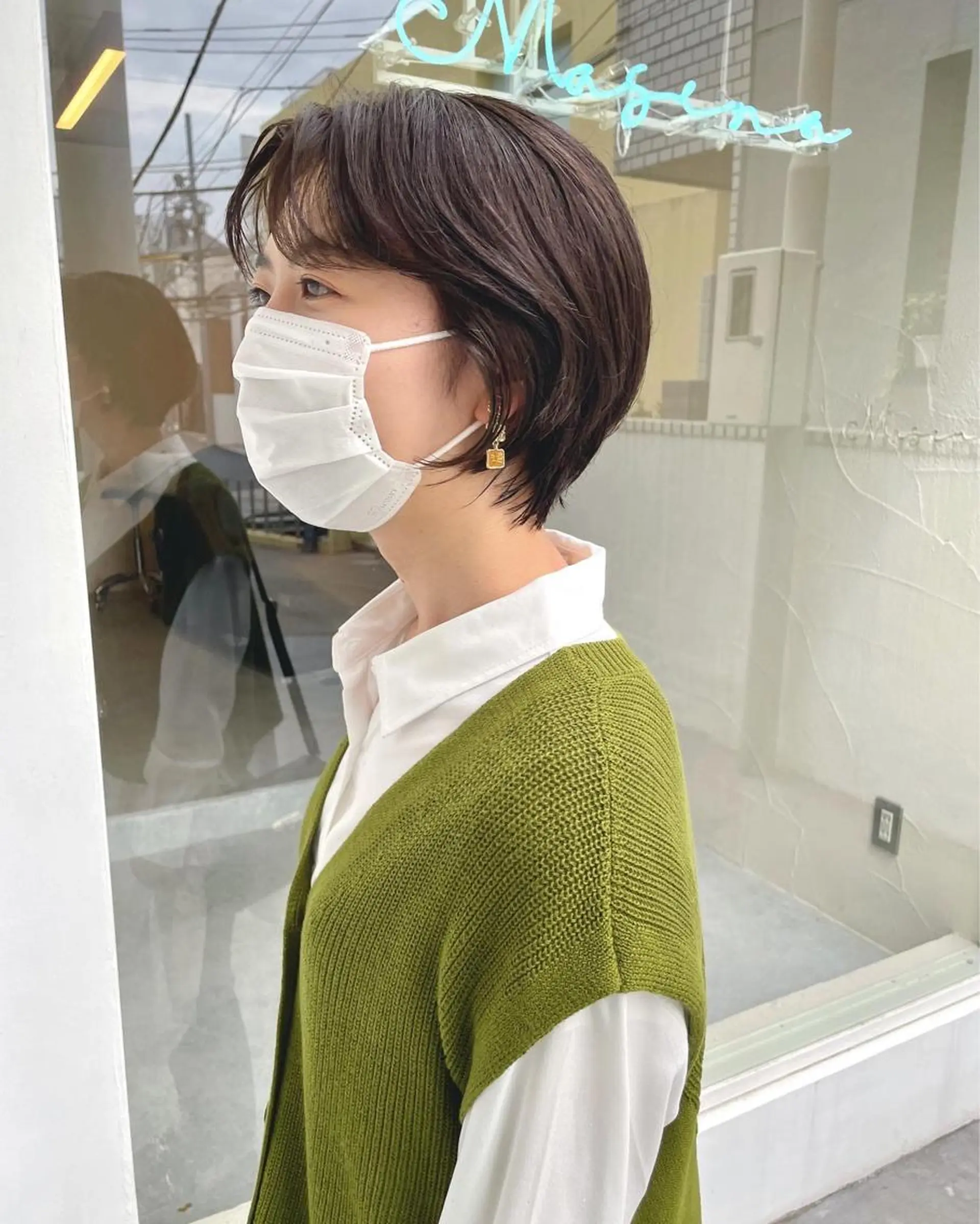 ショート カラー ブラウンカラー オリーブブラウン 韓国風ヘア ショートヘア カット ヘアカラー ヘアセット Masena所属・💎韓国風レイヤー /ボブ💎Namiのヘアスタイル