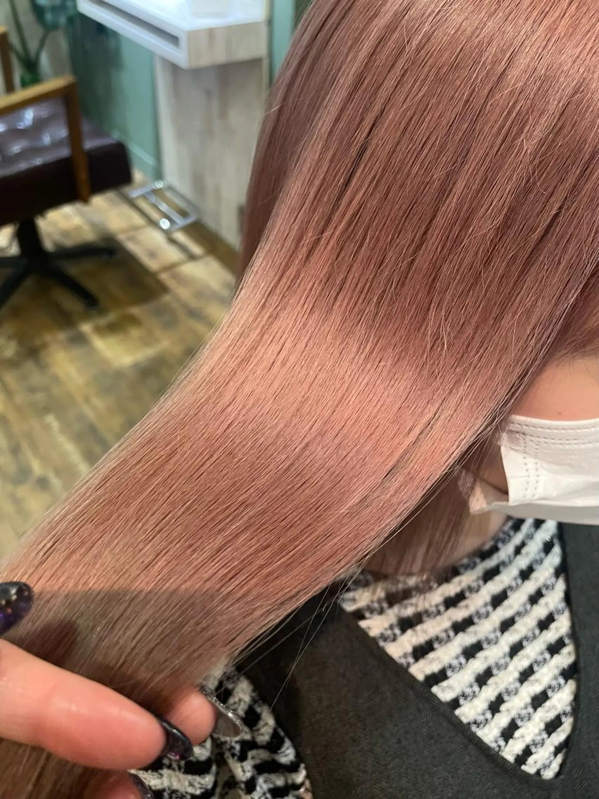 ミディアム カラー ベージュカラー ピンクカラー ピンクベージュ 髪質改善 トリートメント カット ヘアカラー トリートメント 極艶透明感カラー🐰 髪質改善/出雲つぐみのヘアスタイル