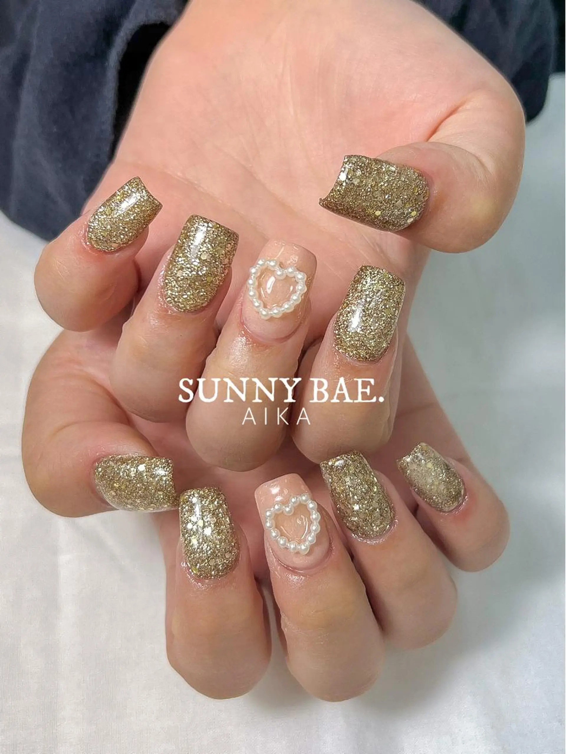 ショート ネイル ショートヘア アートネイル キラキラネイル ロングネイル スカルプネイル SUNNY BAE.所属・Made By AIKAのネイルデザイン
