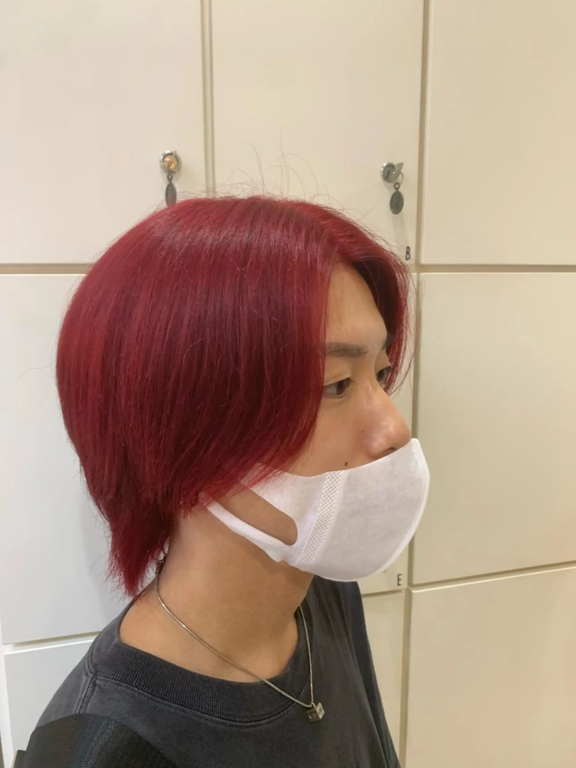 カラー メンズ メンズブリーチ ブリーチ レッドカラー 透明感カラー/ くびれヘア/館岡俊平のヘアスタイル