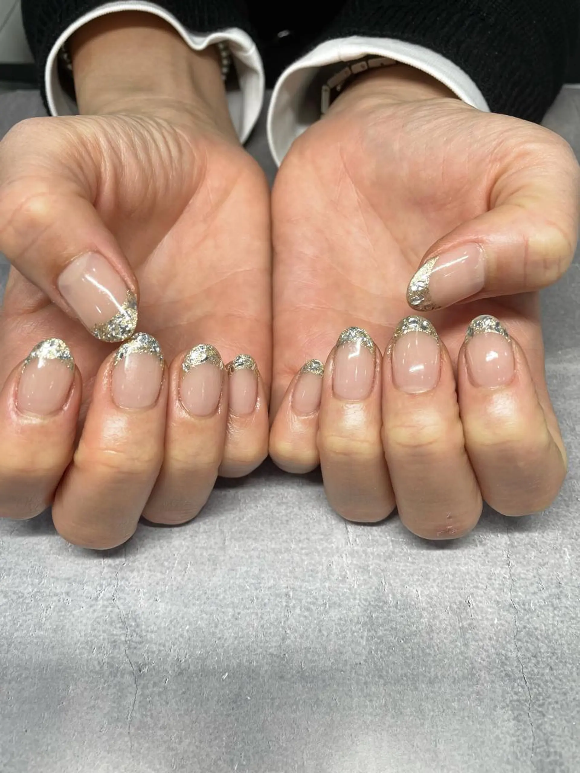 ネイル フレンチネイル ガラスフレンチ Nagashima sanaのネイルデザイン