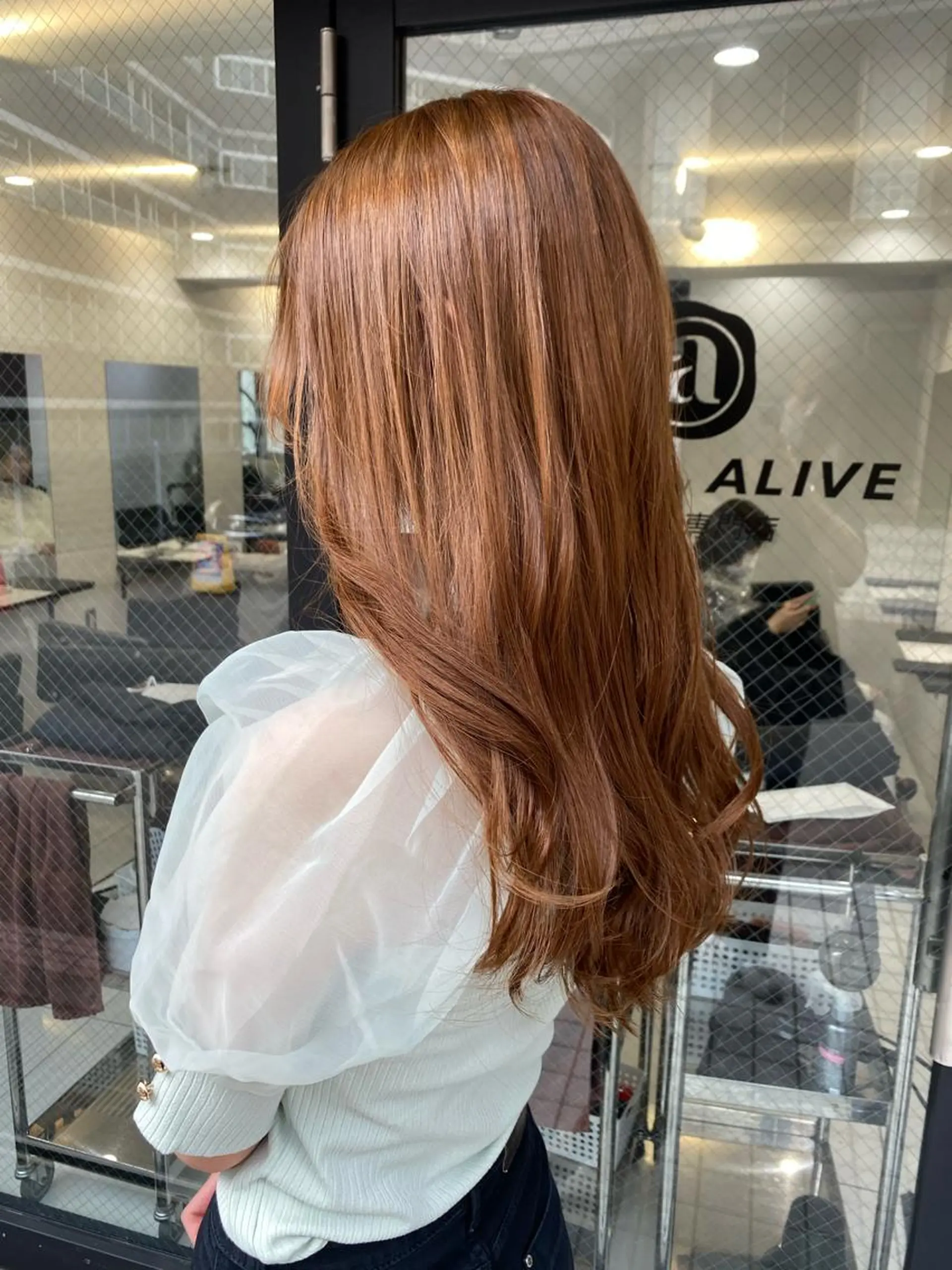 ロング カラー ブリーチ ブリーチなしカラー opus 店長大和 レイヤー/赤み消しのヘアスタイル