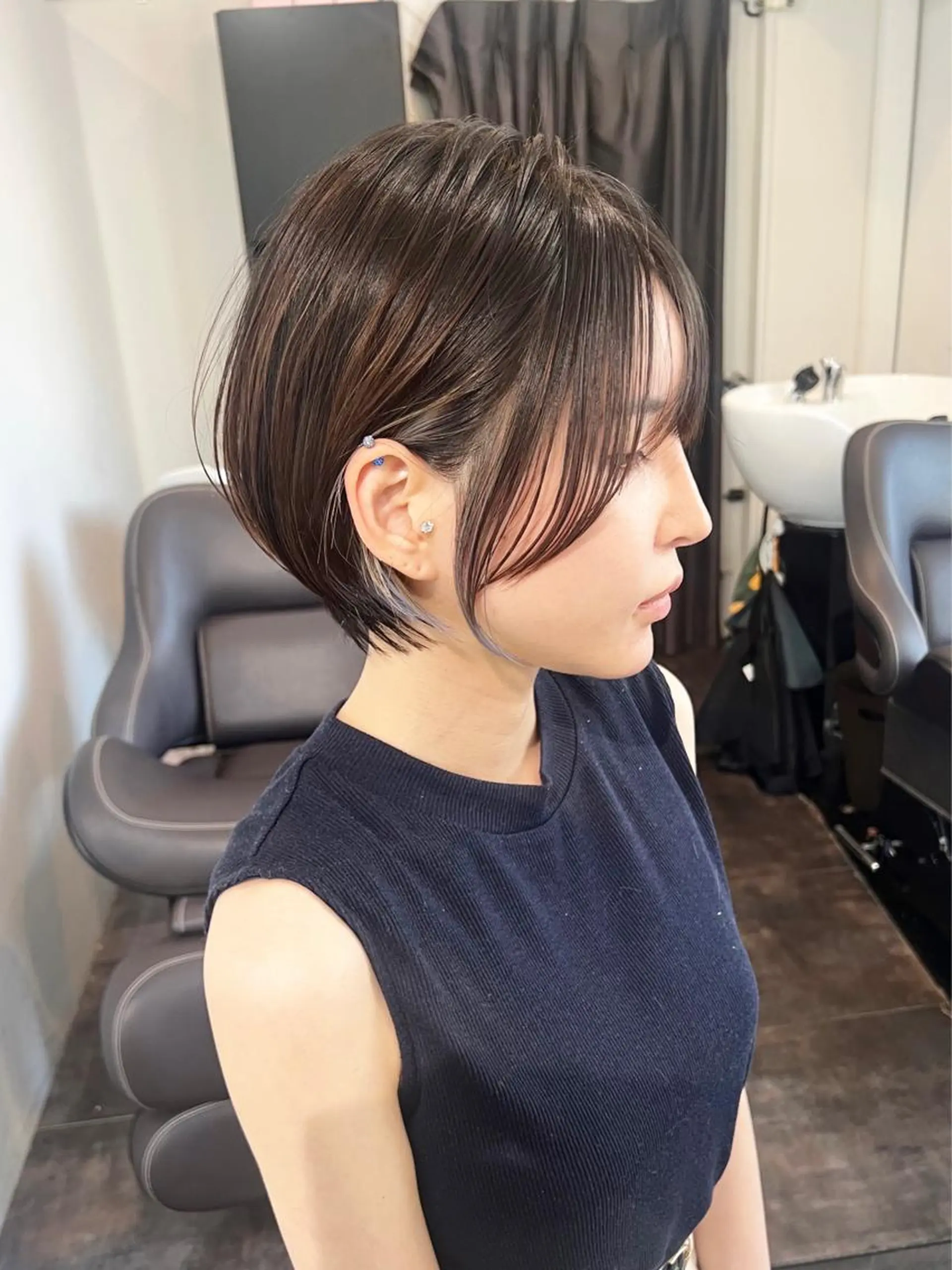 ショート カット ヘアカラー トリートメント レイヤー×縮毛矯正 深見 拓のヘアスタイル