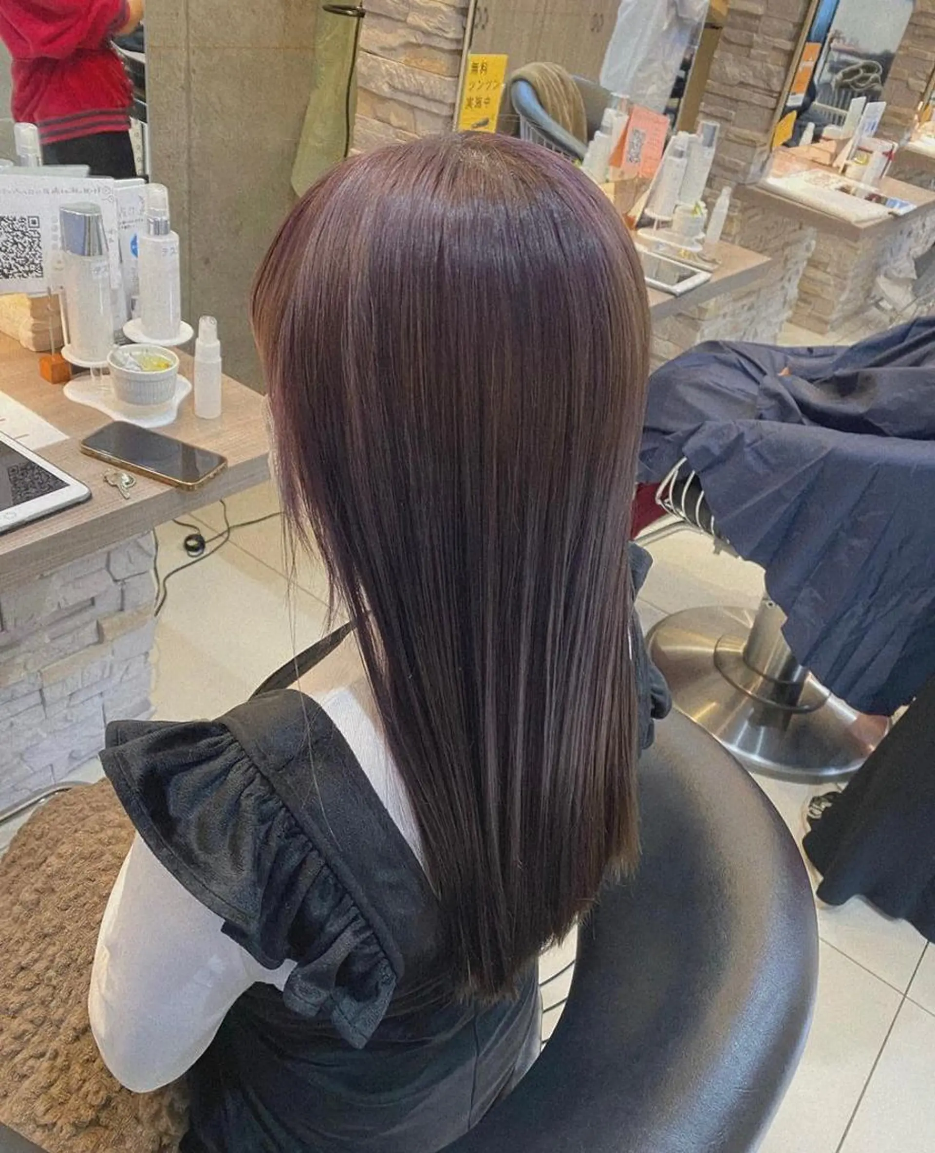 ロング カラー パーマ ヘアアレンジ ピンクカラー ピンクパープル パープルカラー 立川🤍韓国ヘア/ レイヤー🇰🇷🖤のヘアスタイル