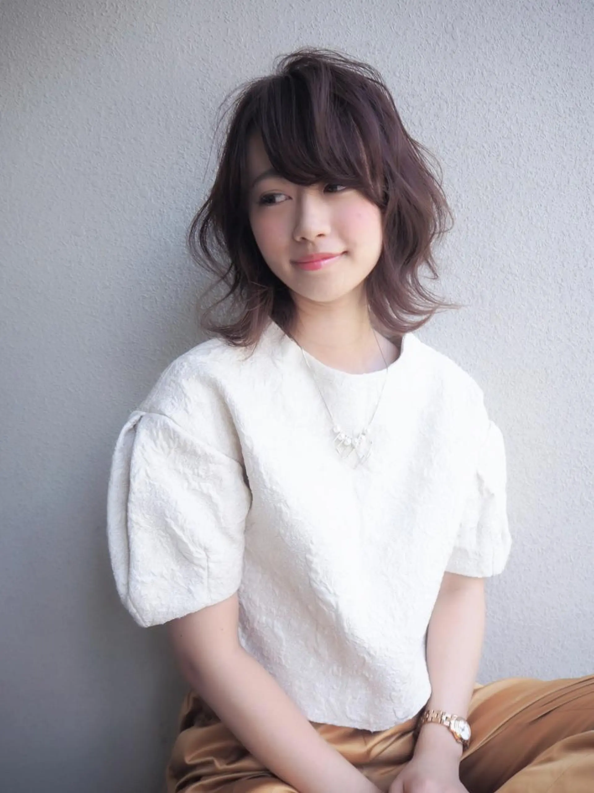 ミディアム カラー カット ヘアカラー トリートメント SHE. hairdesignのヘアスタイル