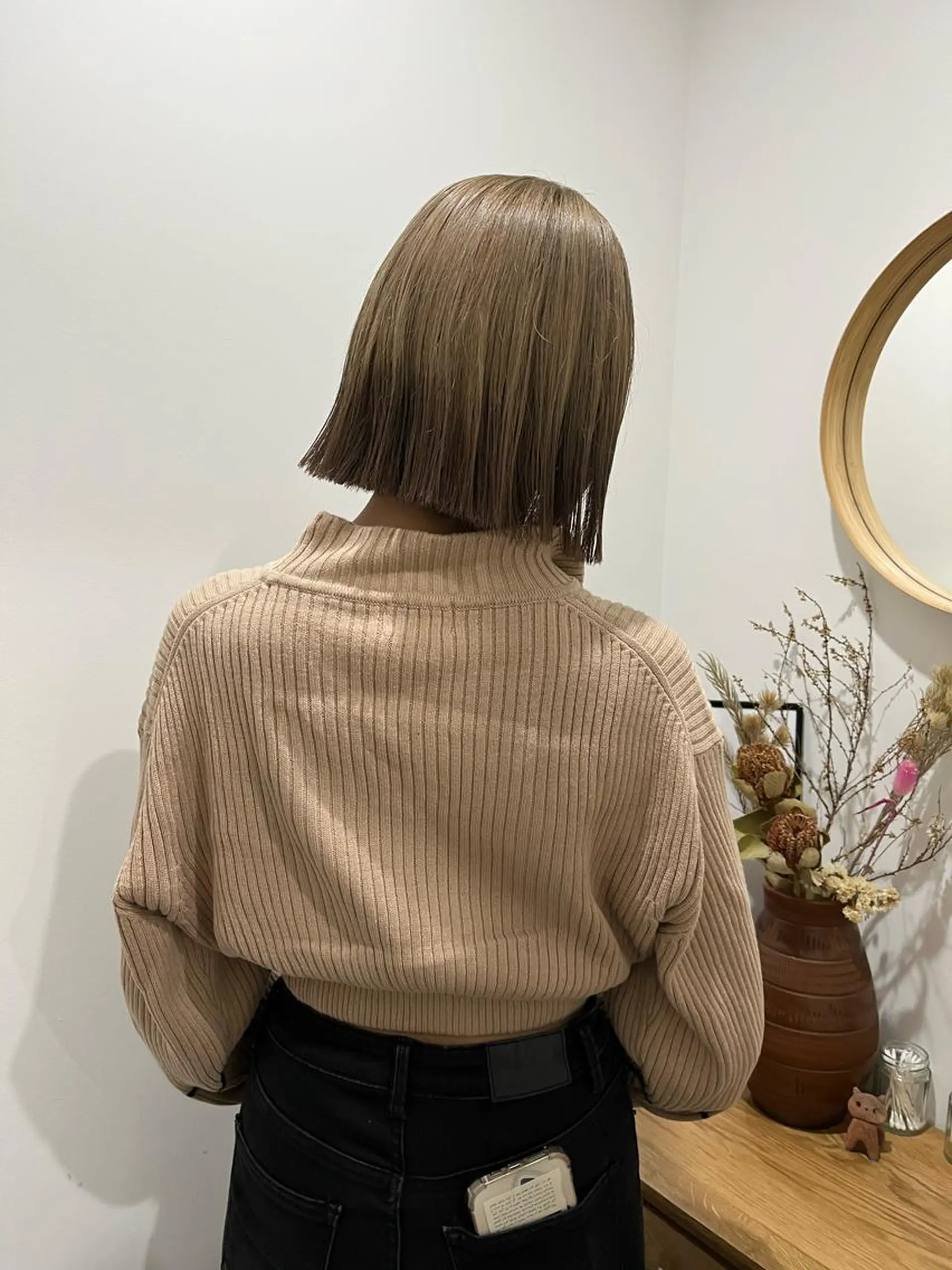 ミディアム カラー ベージュカラー ブリーチ ブラウンカラー グラデーションカラー カット 縮毛矯正 トリートメント ハイトーン/心斎橋/ honomiのヘアスタイル