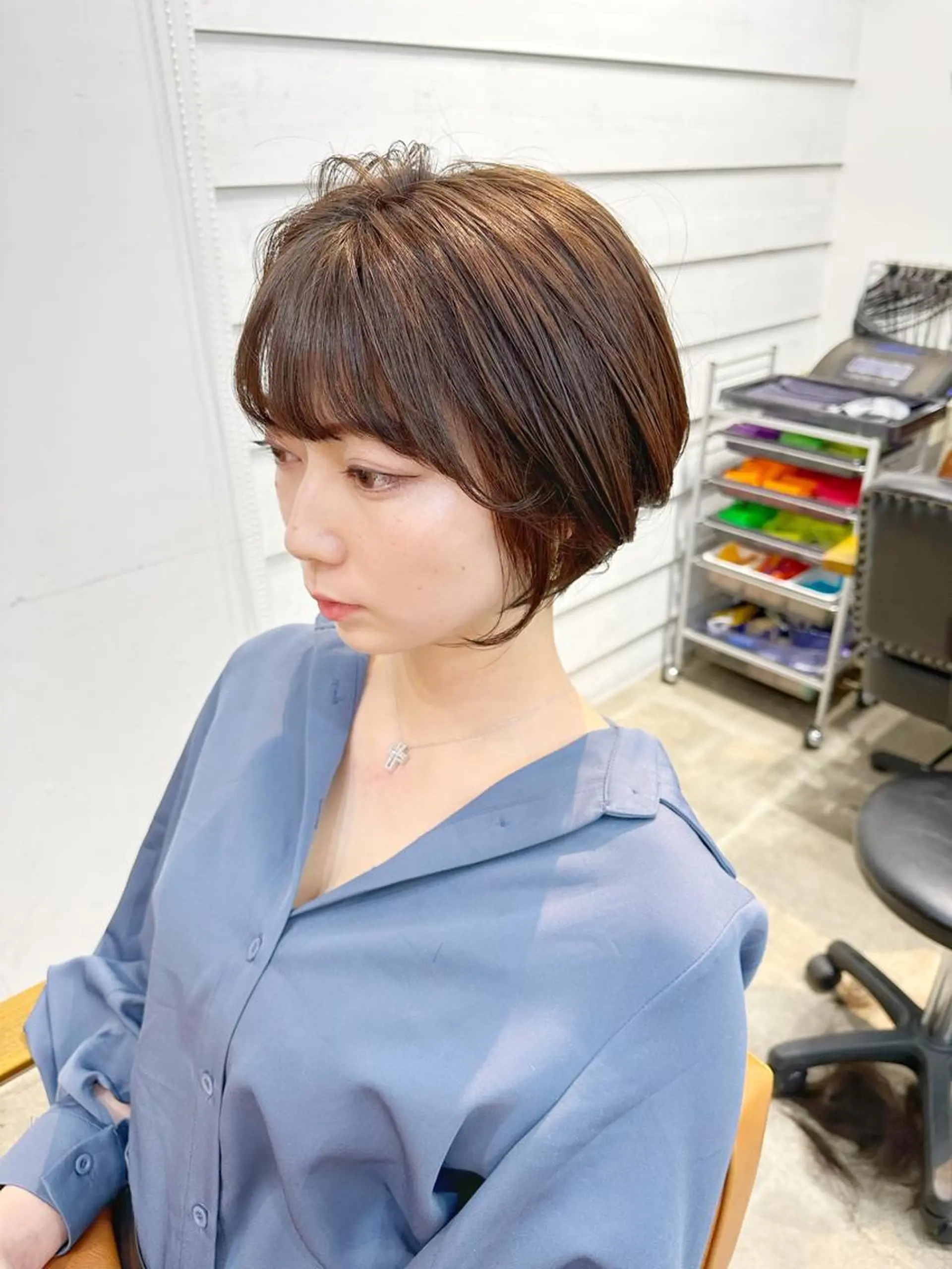 ショート カラー ショートボブ ハンサムショート 丸みショート アディクシーカラー ボブ newline銀座所属・銀座ショート/ 大人ショート/金子涼のヘアスタイル