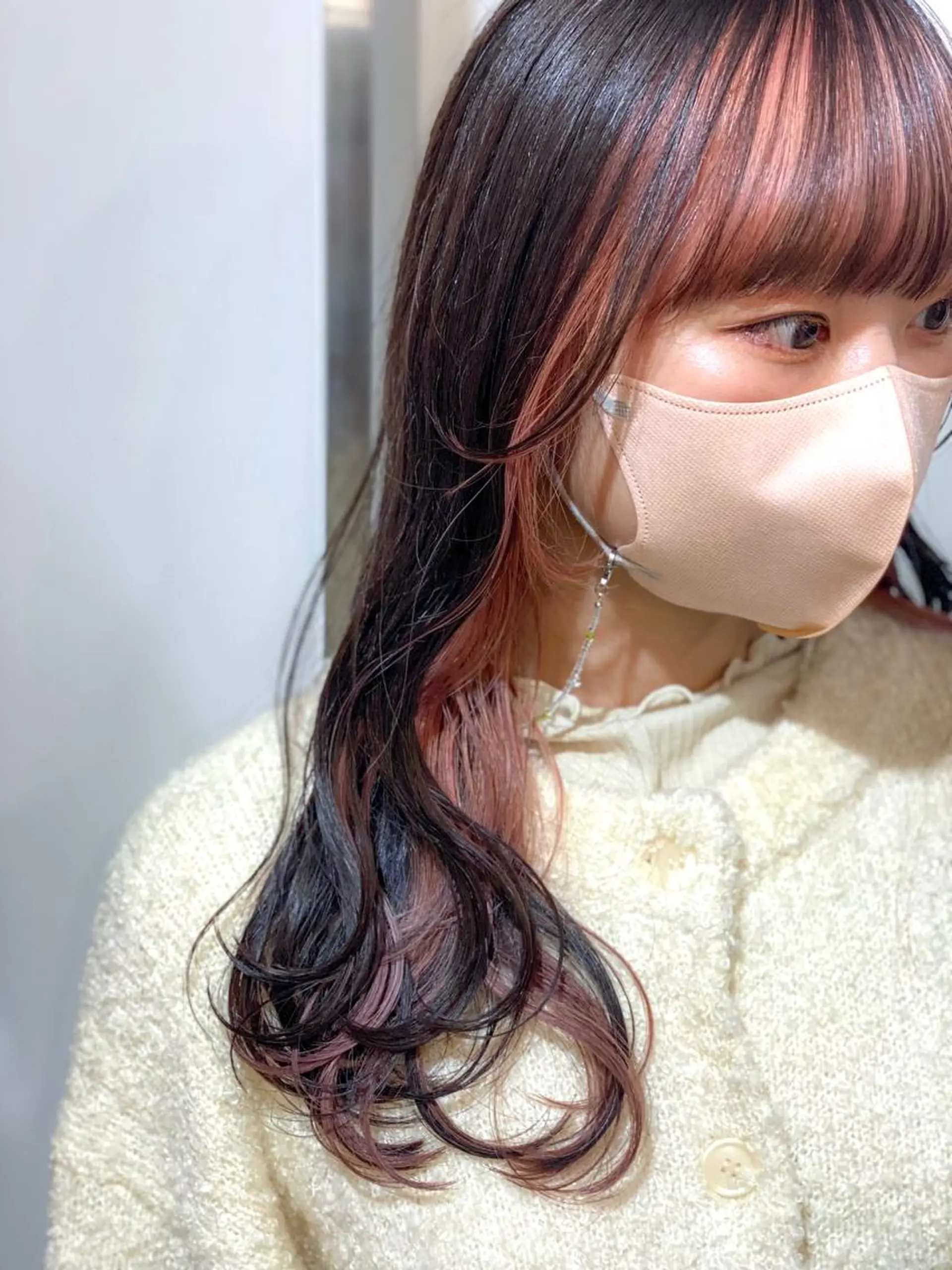 ロング カラー ミストバング  フェイスフレーミング louwe 武藤幸世のヘアスタイル