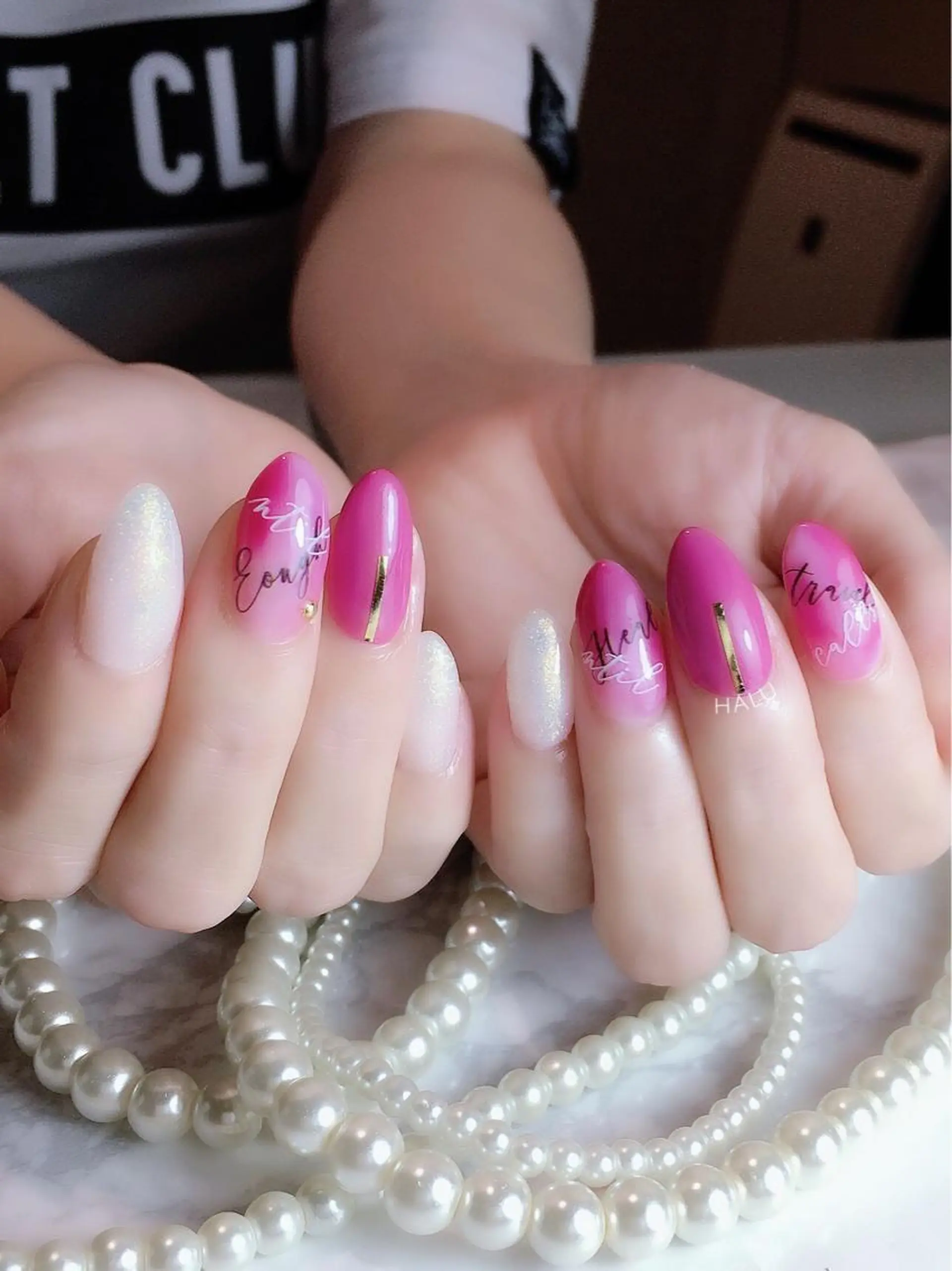 ネイル ブラウン ピンク HALU ハルのネイルデザイン