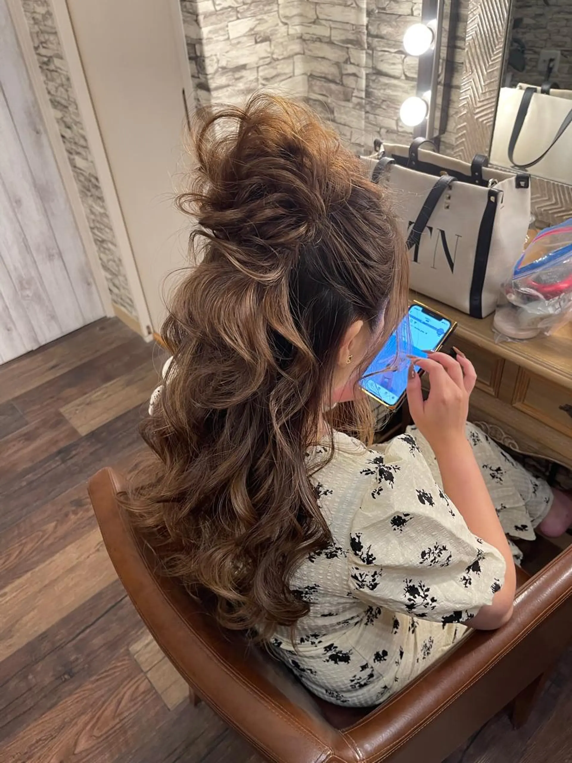 ロング ヘアアレンジ ハーフアップ お団子ヘア hair make  Lucciのヘアスタイル