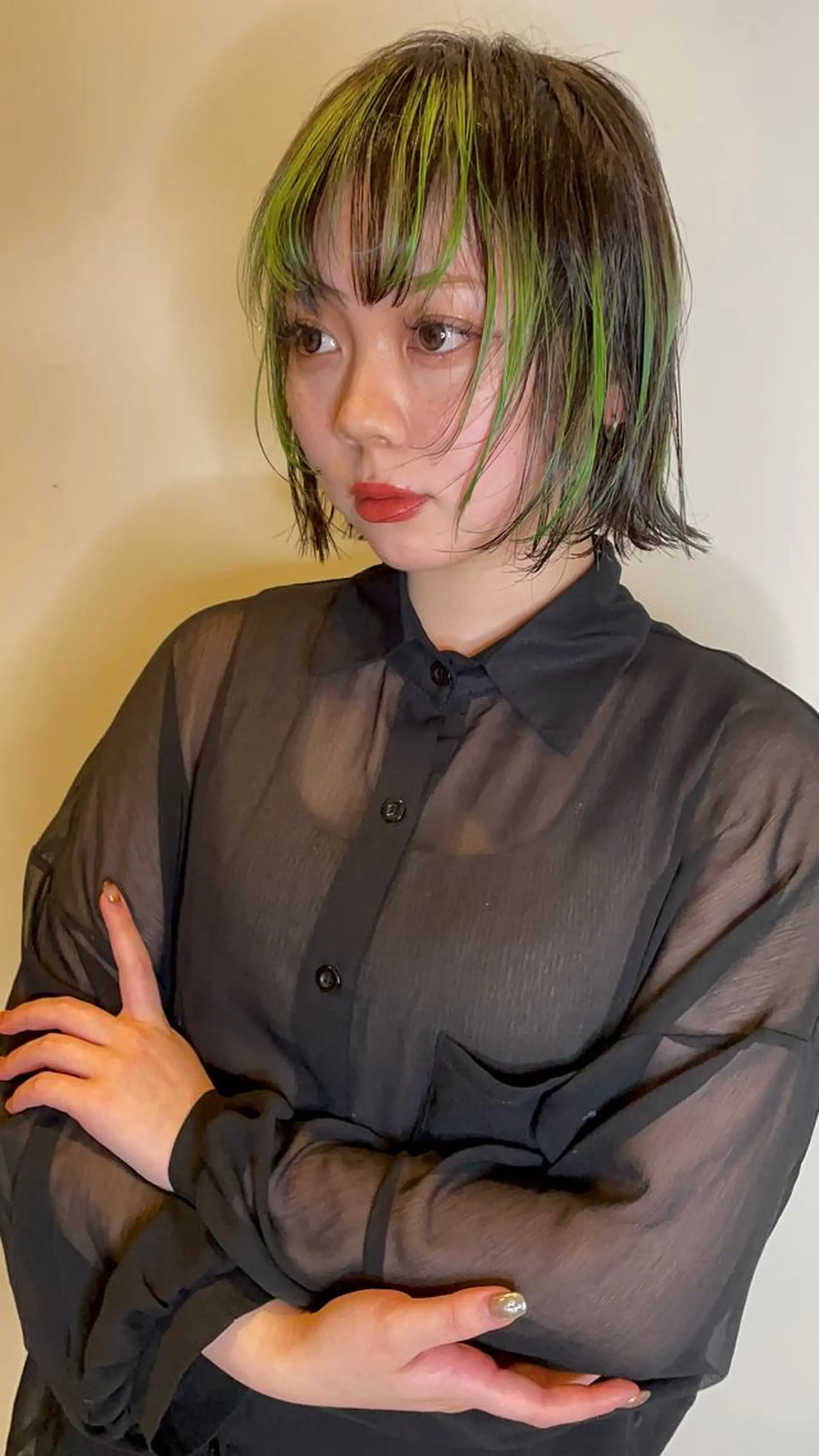 ミディアム カラー ブリーチ デザインカラー ボブ/ショート/ チヨノのヘアスタイル