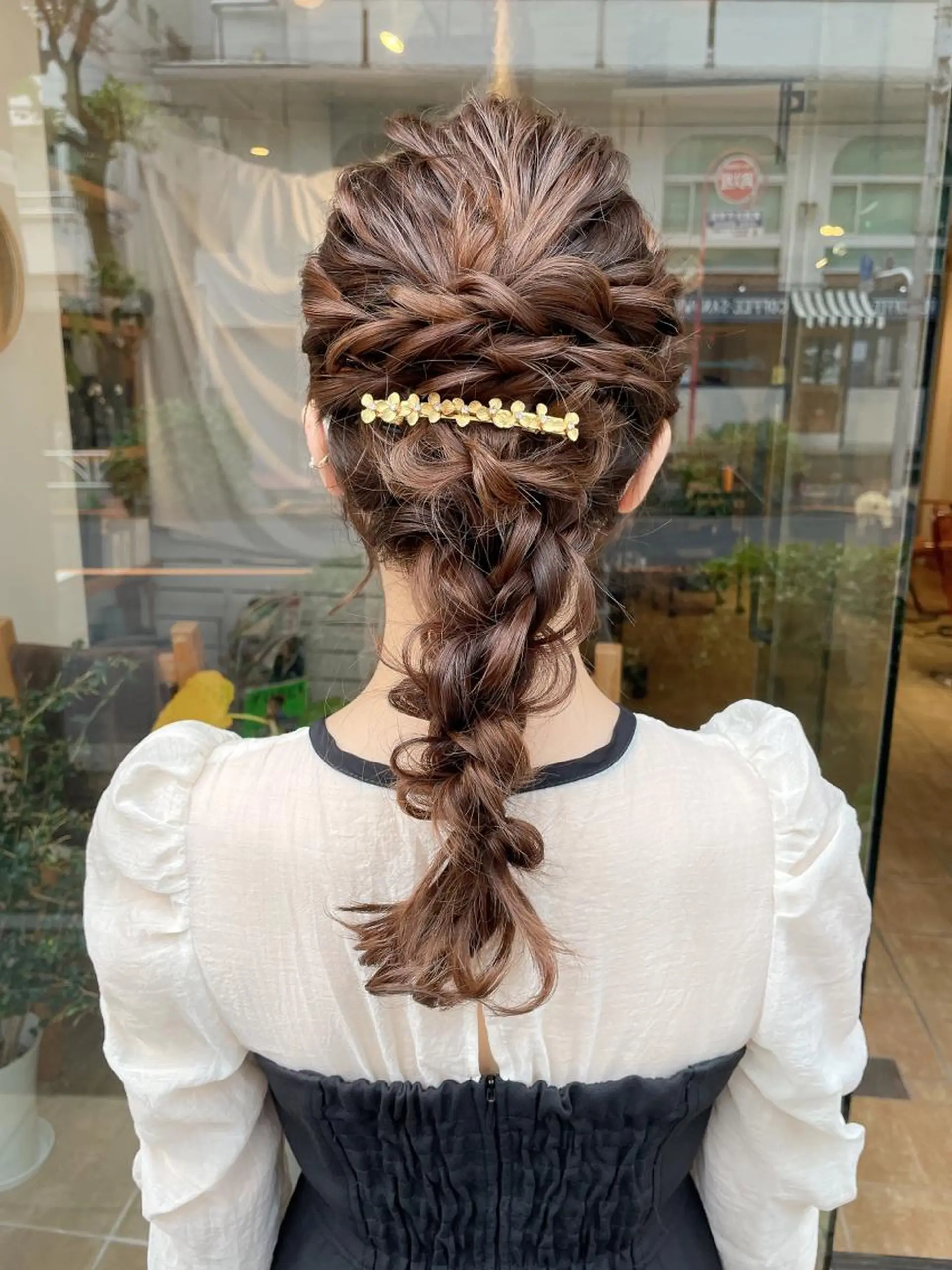 セミロング ヘアアレンジ ヘアセット ヘアアレンジ にいた　かづしげのヘアスタイル