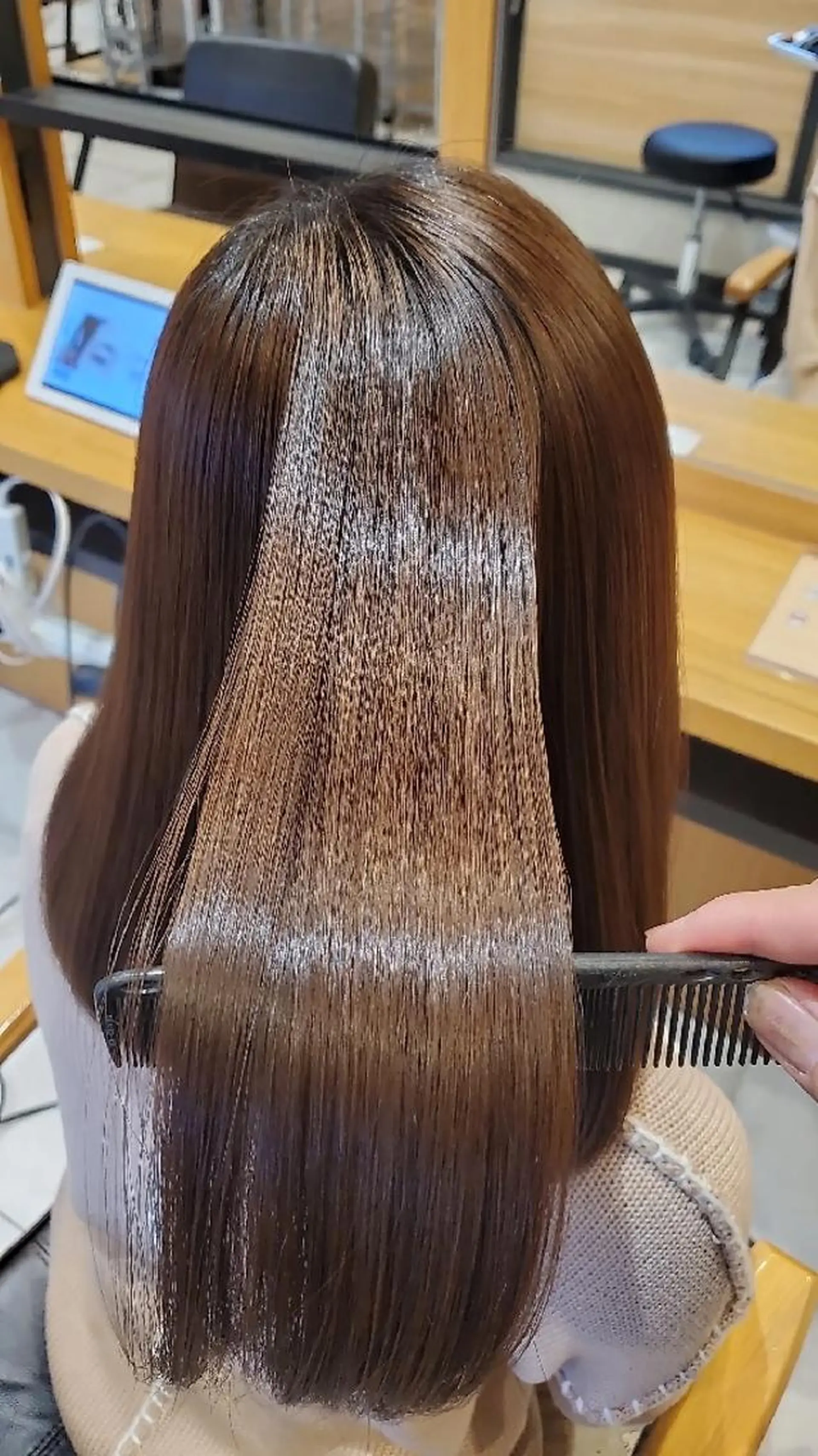 ロング カラー メンズ キッズ ブリーチ+髪質改善 縮毛矯正/佐伯 駿のヘアスタイル