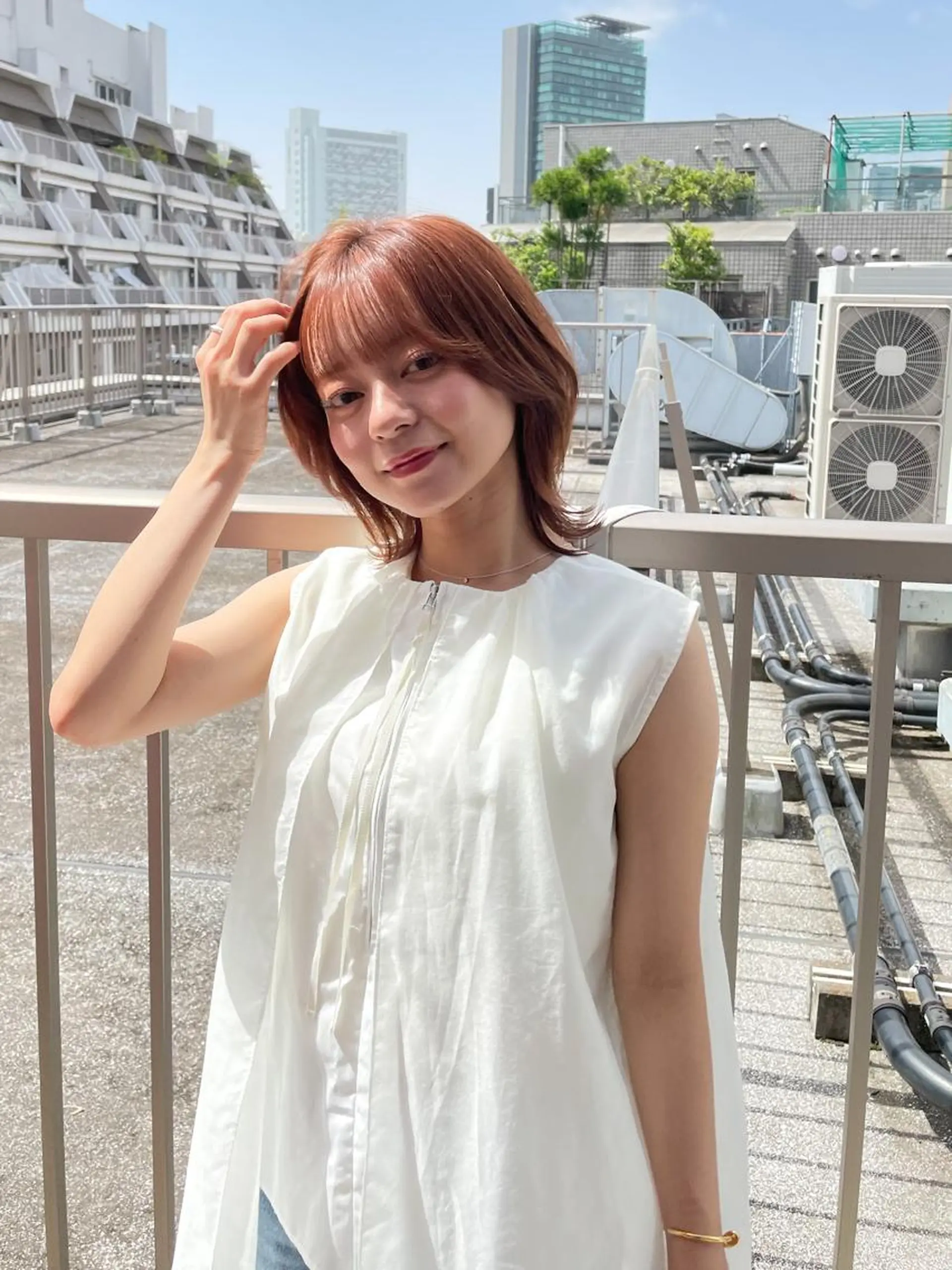 ミディアム レイヤーカット 小顔カット fifth天神/末廣 和也のヘアスタイル