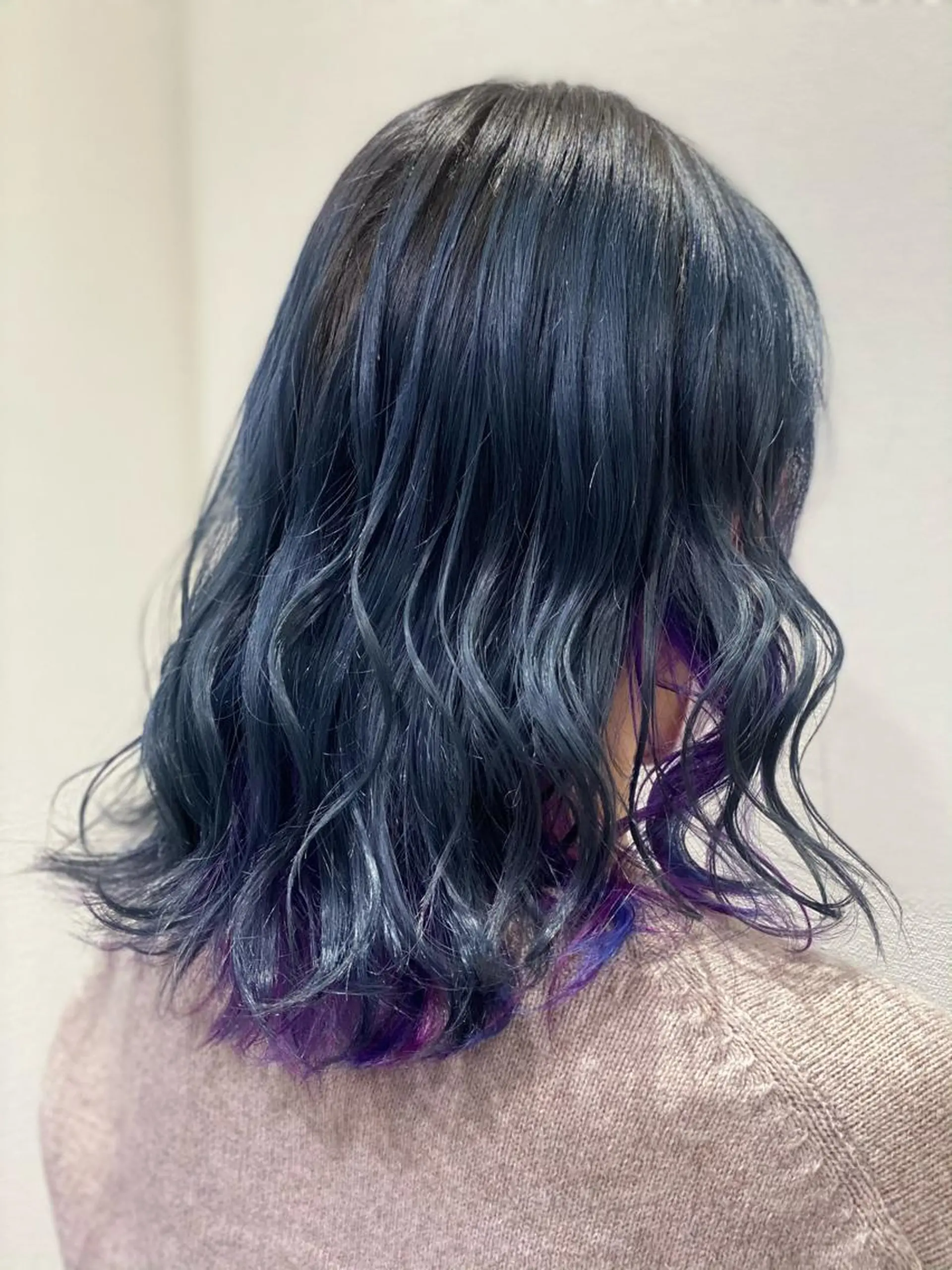 ミディアム カラー ブルーカラー ブルージュ 💎大人ハイライト 💎上杉一也💎のヘアスタイル