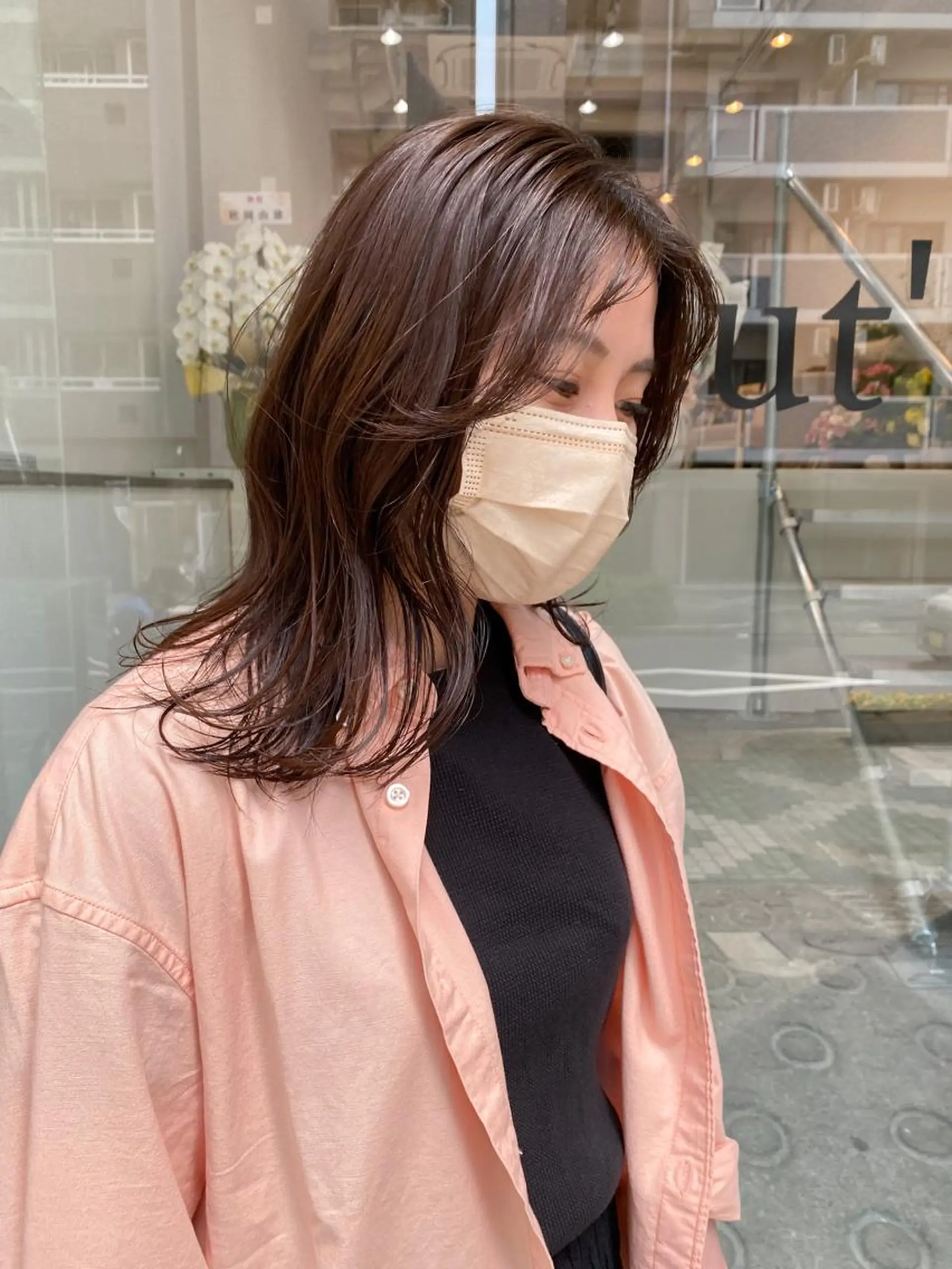 ミディアム カラー ブリーチ グレージュ ブリーチなしカラー ヘアカラー トリートメント 🌼透明感艶カラー オリーブ🌼河村咲のヘアスタイル